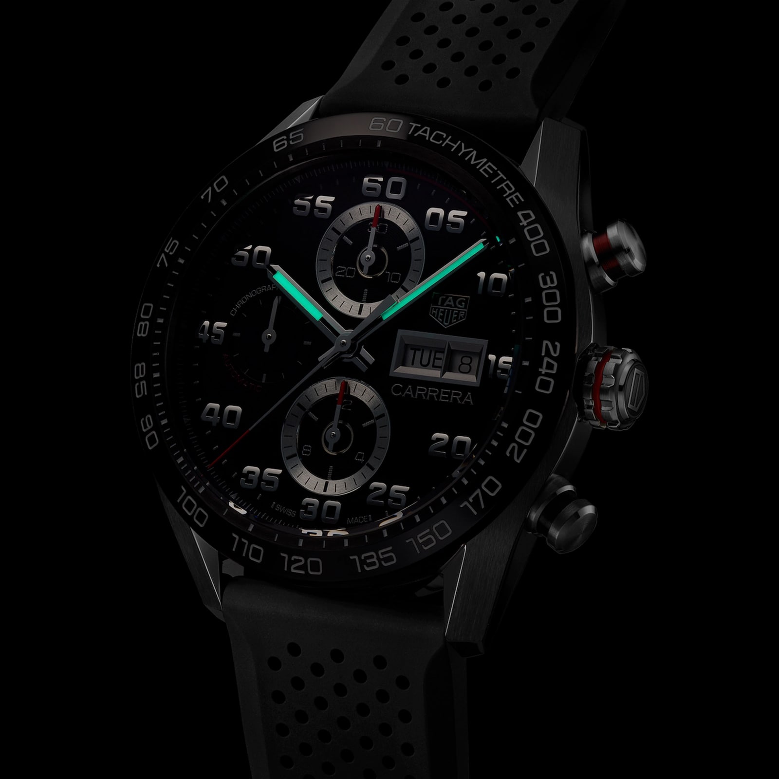 Replica TAG Heuer Carrera 44mm Mens details Rubber CBN2A1AA.FT6228