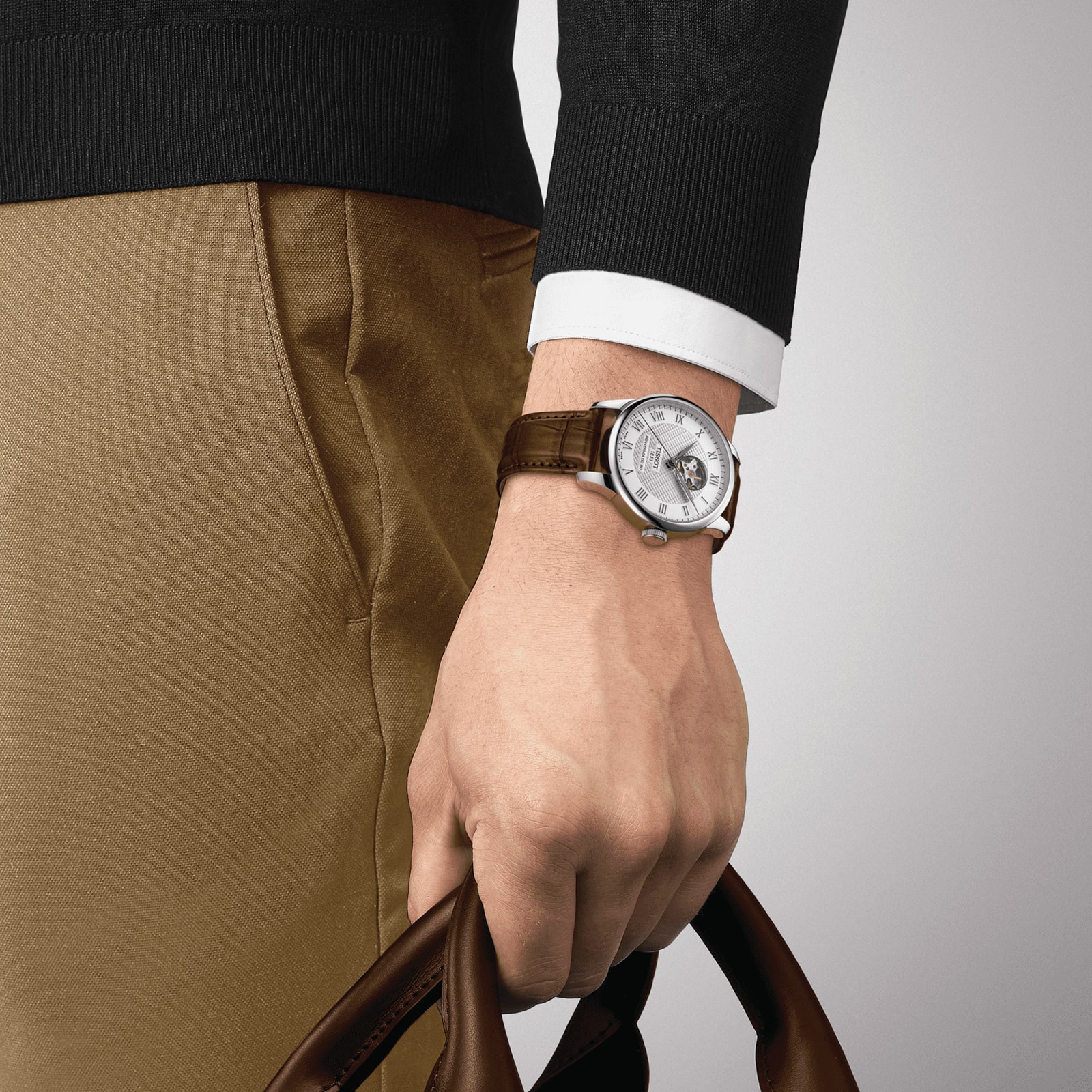 Replica Tissot T-Classic Le Locle Powermatic 80 Open Heart 39mm Mens details T0064071603301
