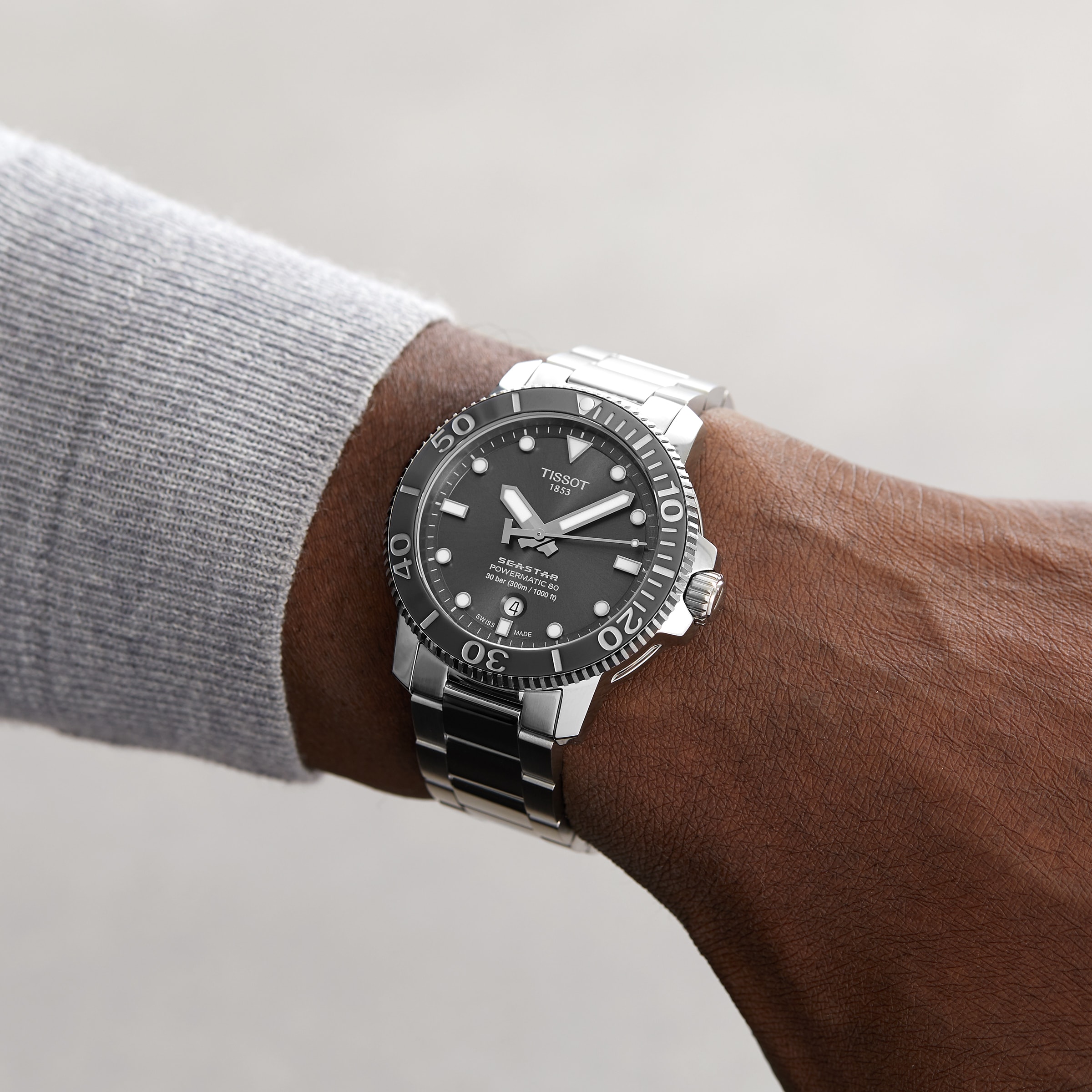 Replica Tissot T-Sport Seastar1000 Powermatic 80 Mens details 43mm T1204071108101