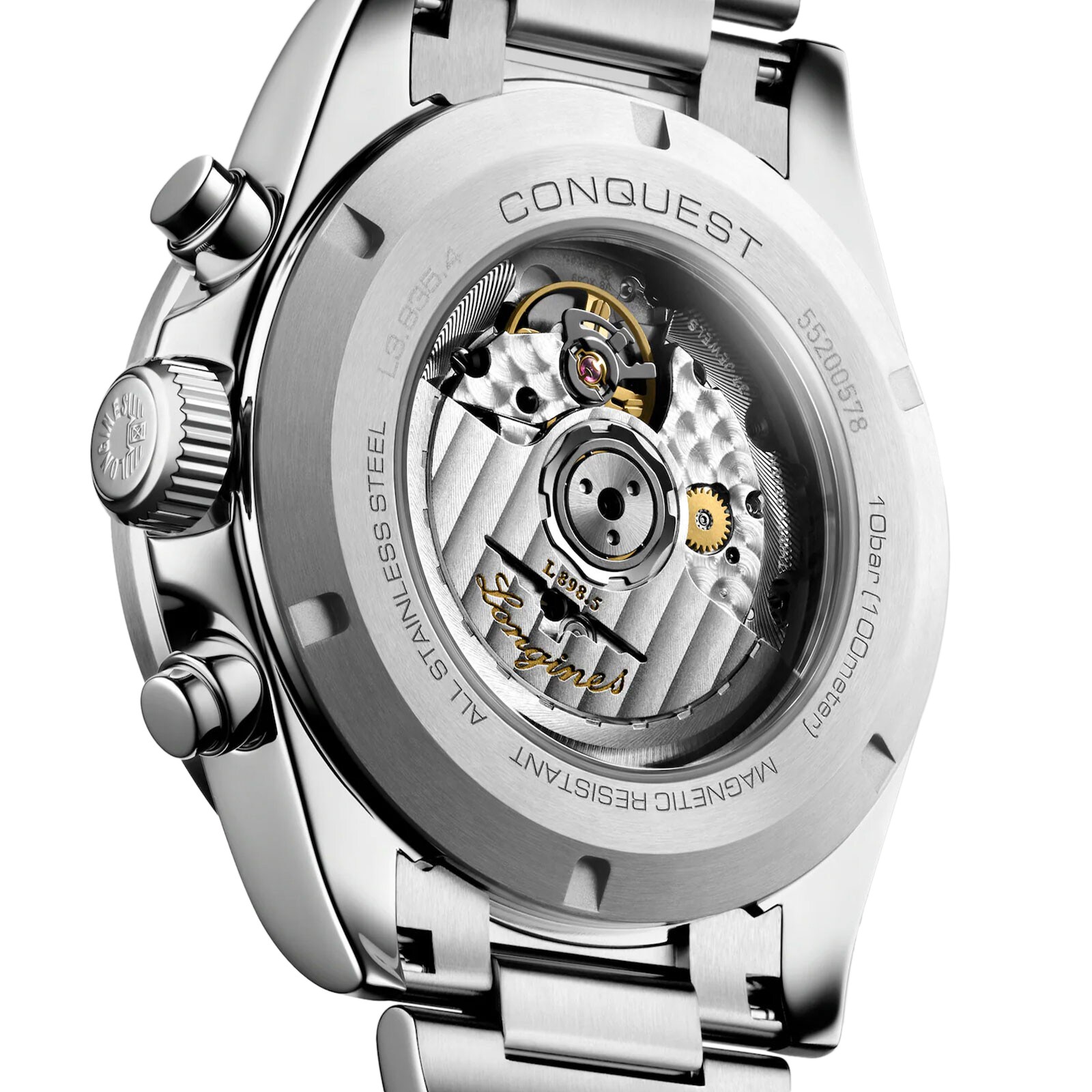 Replica Longines Conquest Chronograph 42mm Mens details Silver L38354726