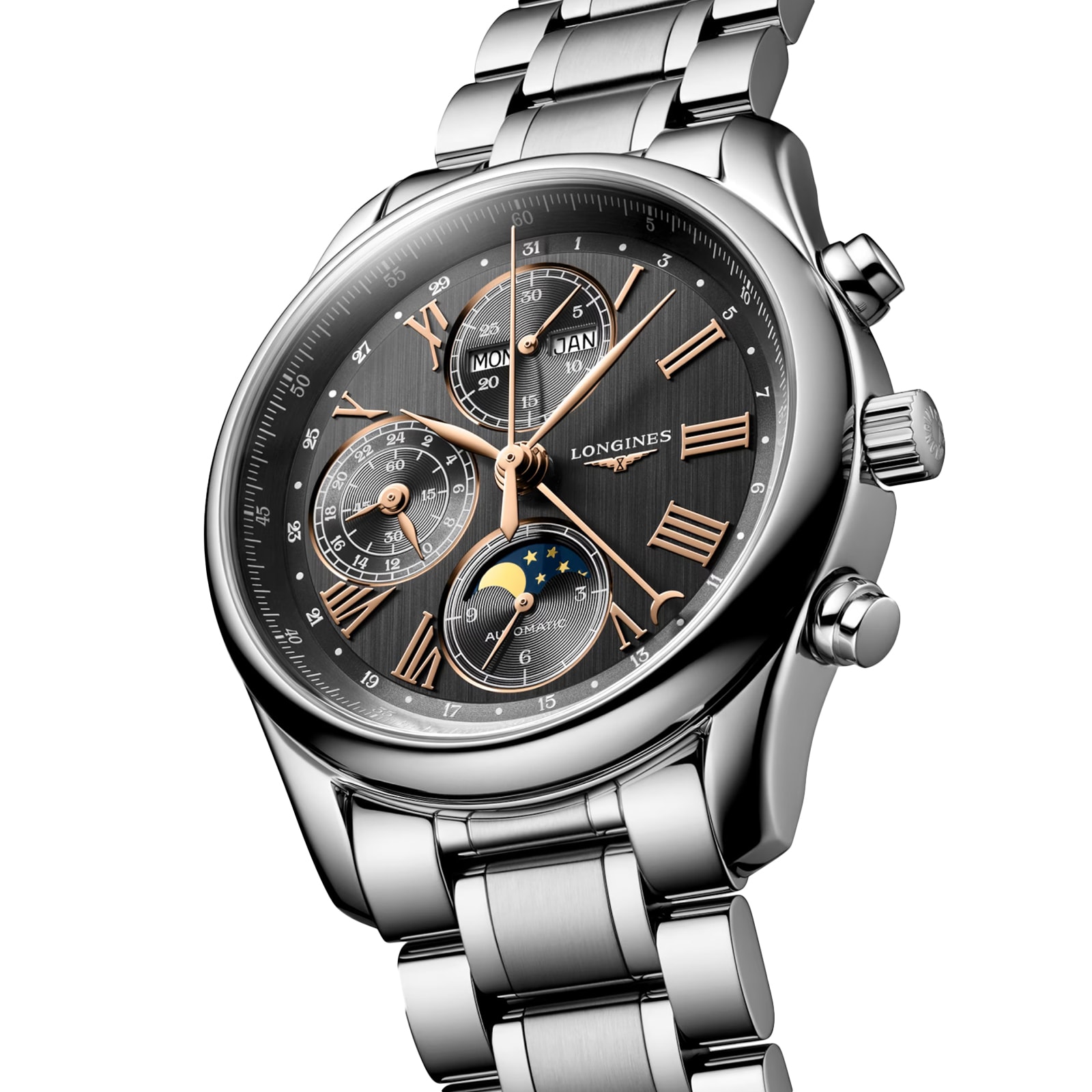 Replica Longines Master Collection 40mm Mens details Grey Stainless Steel L26734616 4 Replica Longines Master Collection 40mm Mens details Grey Stainless Steel L26734616
