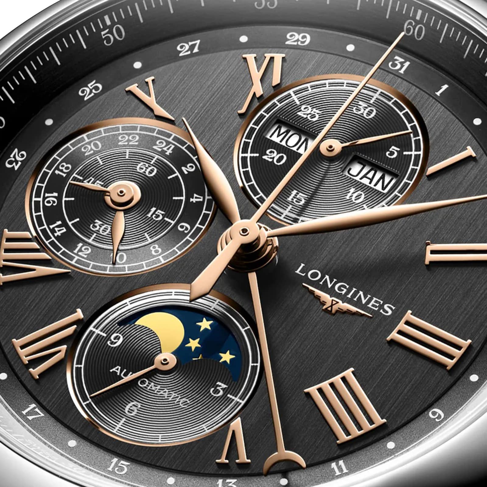 Replica Longines Master Collection 42mm Mens details Black L27734616 4 Replica Longines Master Collection 42mm Mens details Black L27734616