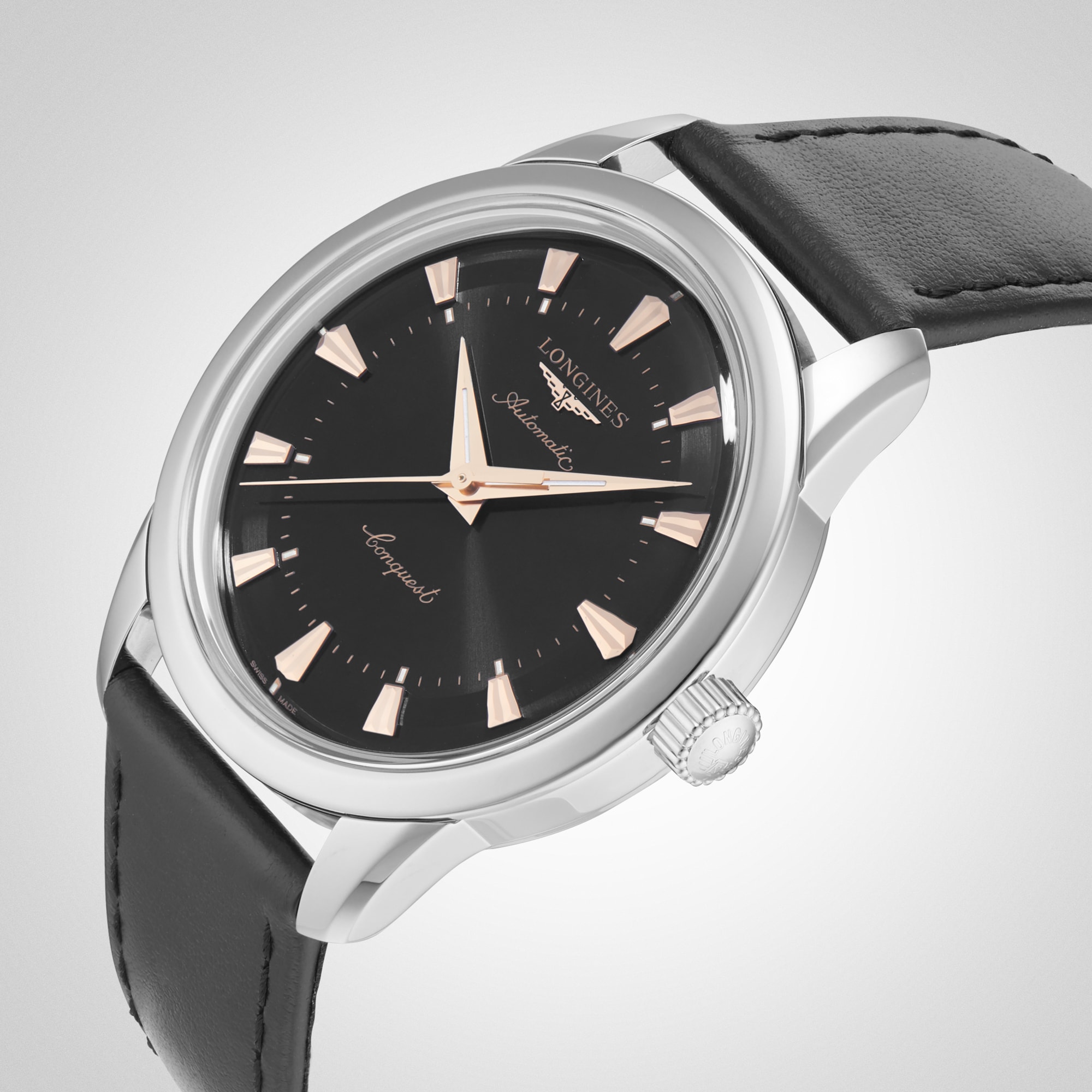 Replica Longines Conquest Heritage 40mm Mens details Black L16504522
