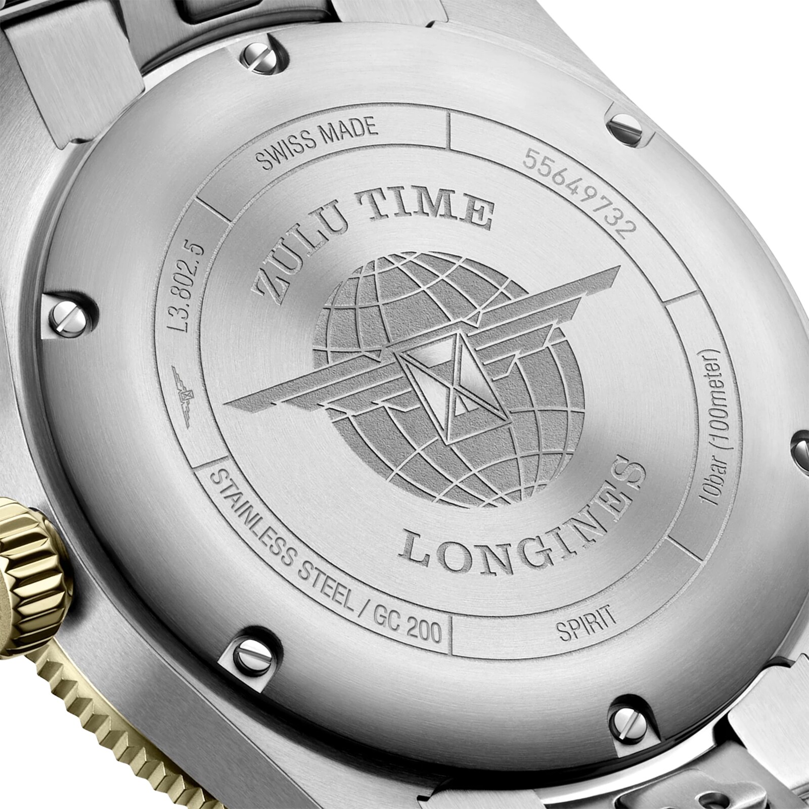 Replica Longines Spirit Zulu Time 39mm Mens details Black Stainless Steel L38025536 4 Replica Longines Spirit Zulu Time 39mm Mens details Black Stainless Steel L38025536