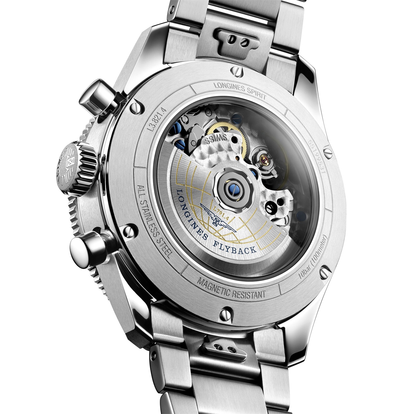 Replica Longines Spirit Flyback 42mm Stainless Steel Black Sunray Dial L38214536 4 Replica Longines Spirit Flyback 42mm Stainless Steel Black Sunray Dial L38214536