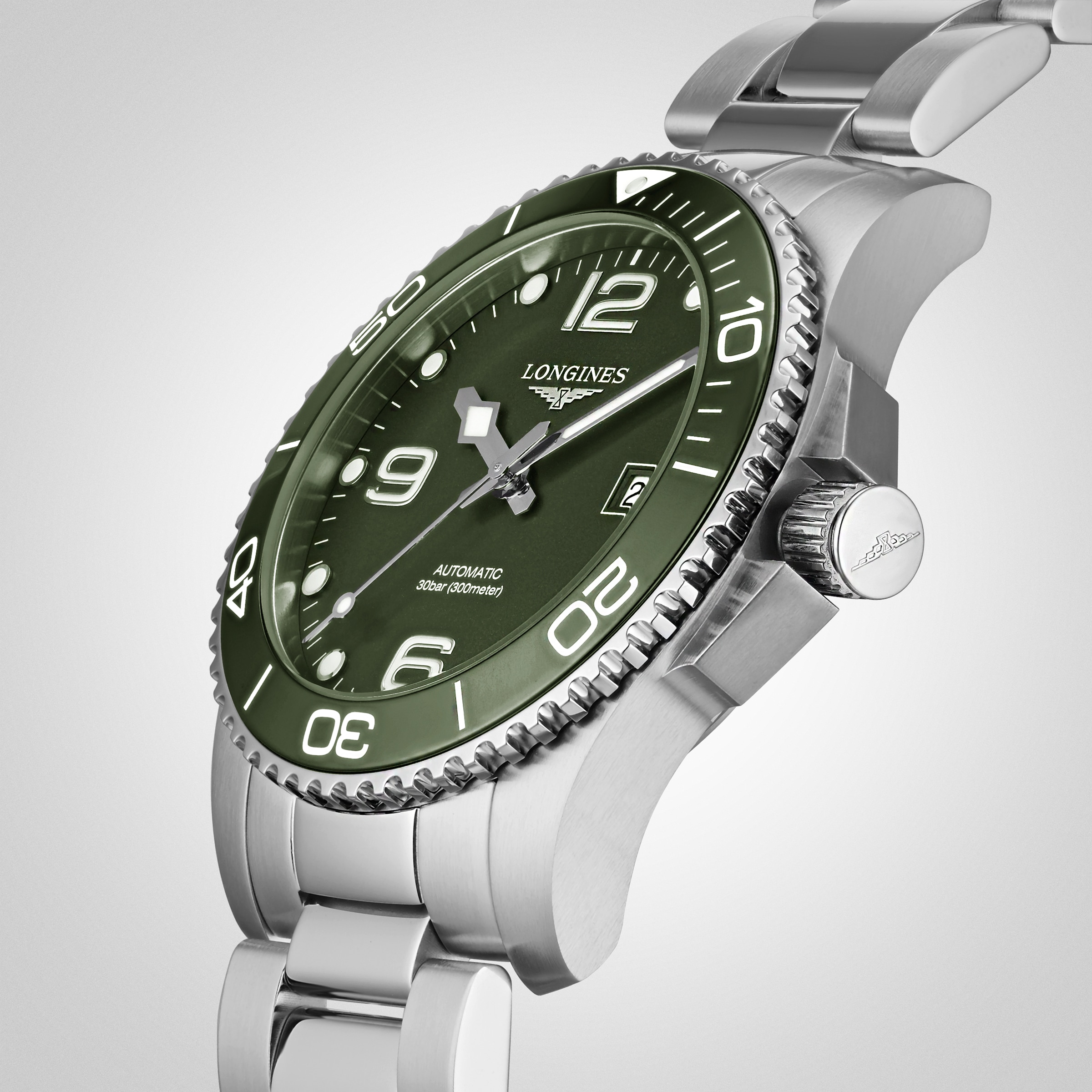 Replica Longines HydroConquest 41mm Stainless Steel Mens details - Green L37814066