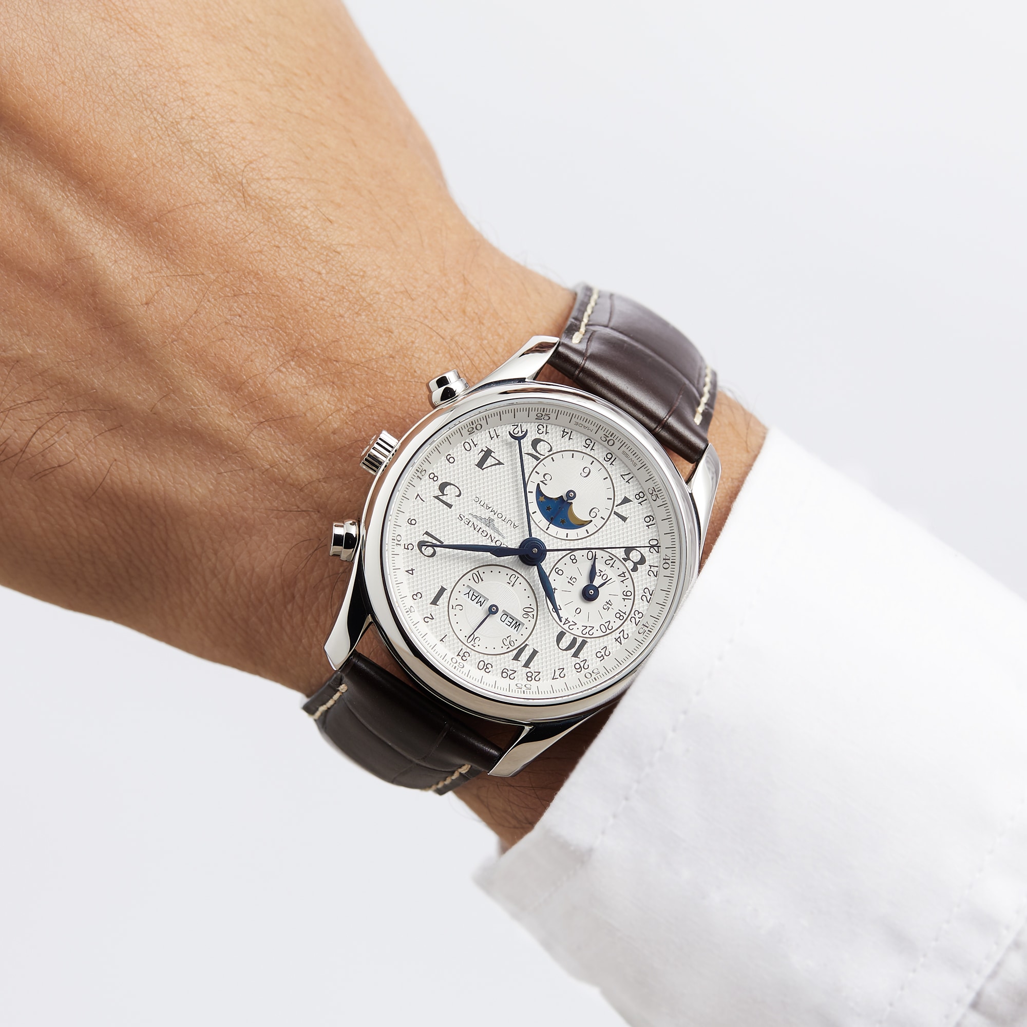 Replica Longines Master Collection 40mm Chronograph With Moon Phase Mens details L26734783 4 Replica Longines Master Collection 40mm Chronograph With Moon Phase Mens details L26734783