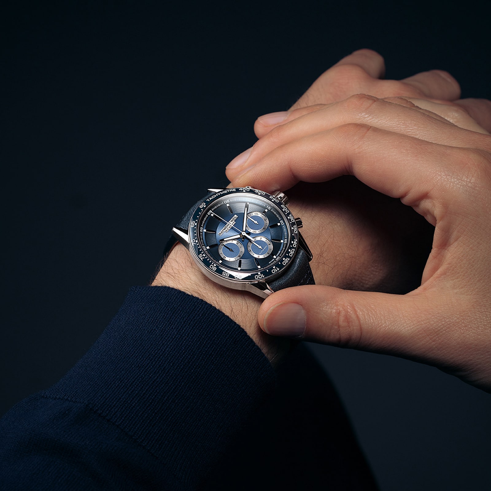 Replica Raymond Weil Freelancer Automatic Chronograph 43.5mm Mens details Blue 7741-SC3-50021