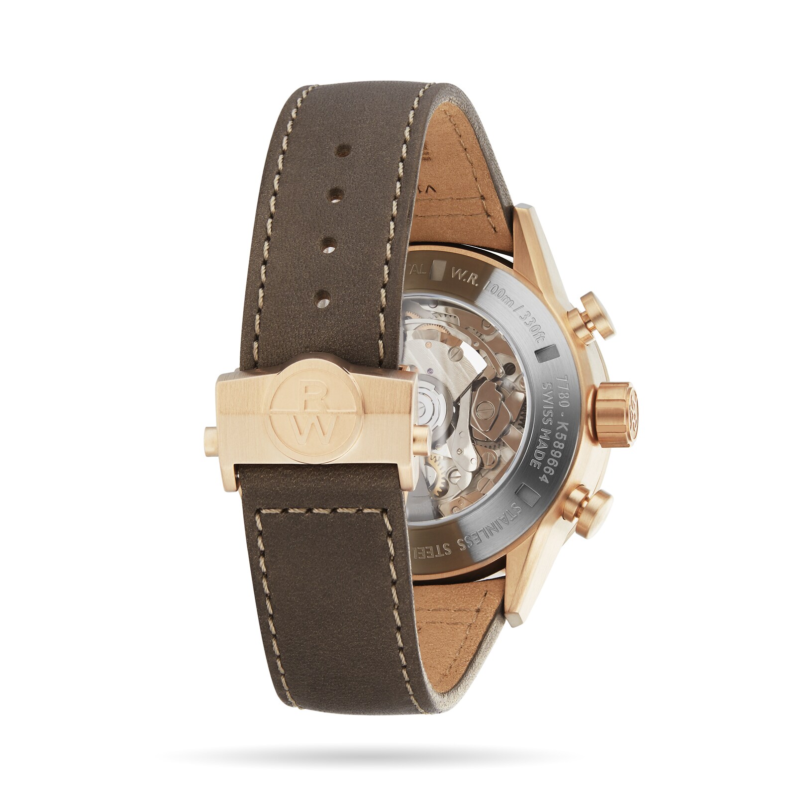 Replica Raymond Weil Freelancer Bronze Chronograph Leather details 43.5mm 7780-B1-20422