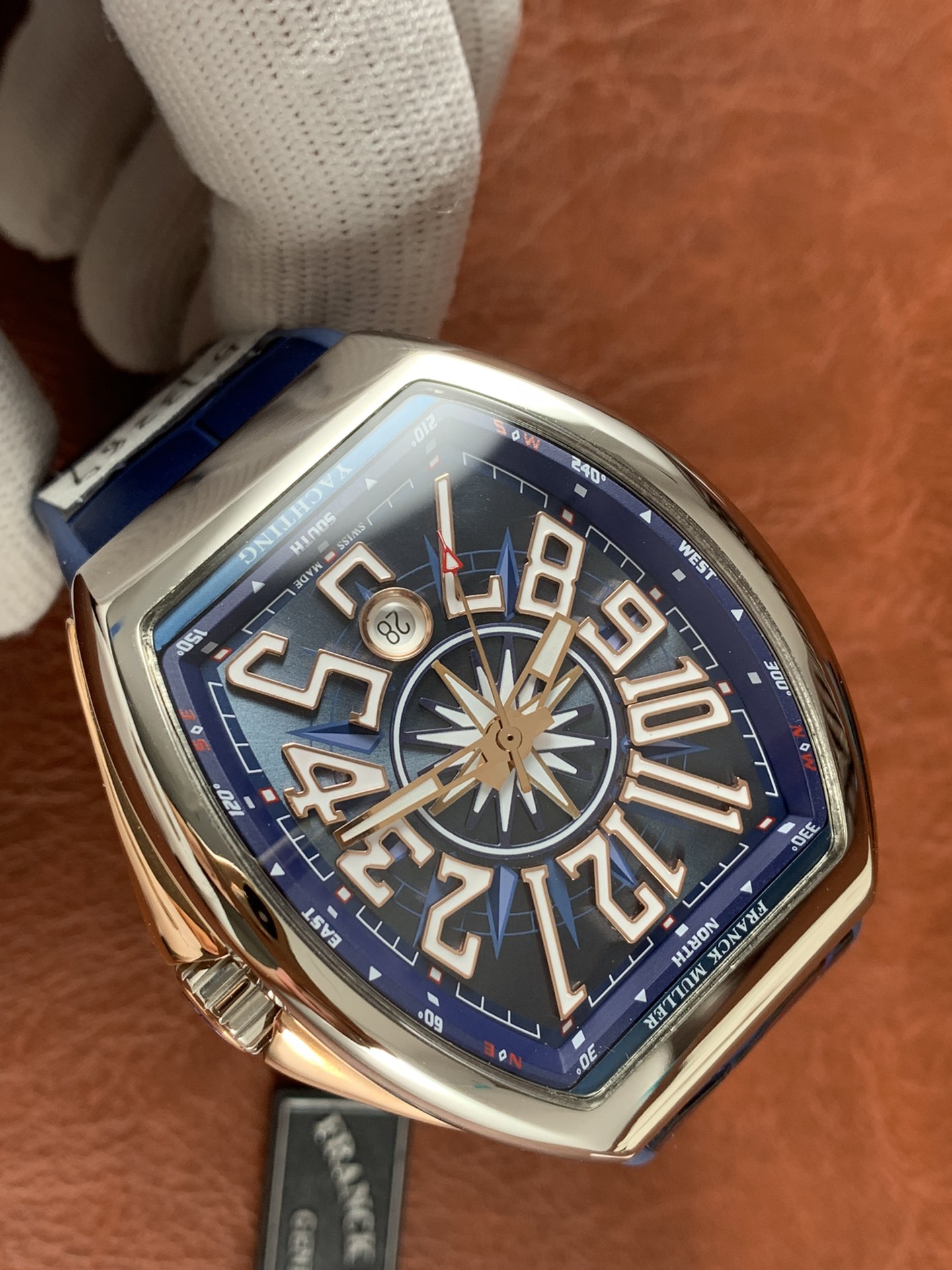 Replica Franck Muller Mens Vanguard Yachting V45-SC-DT-YACHT-AC-BL