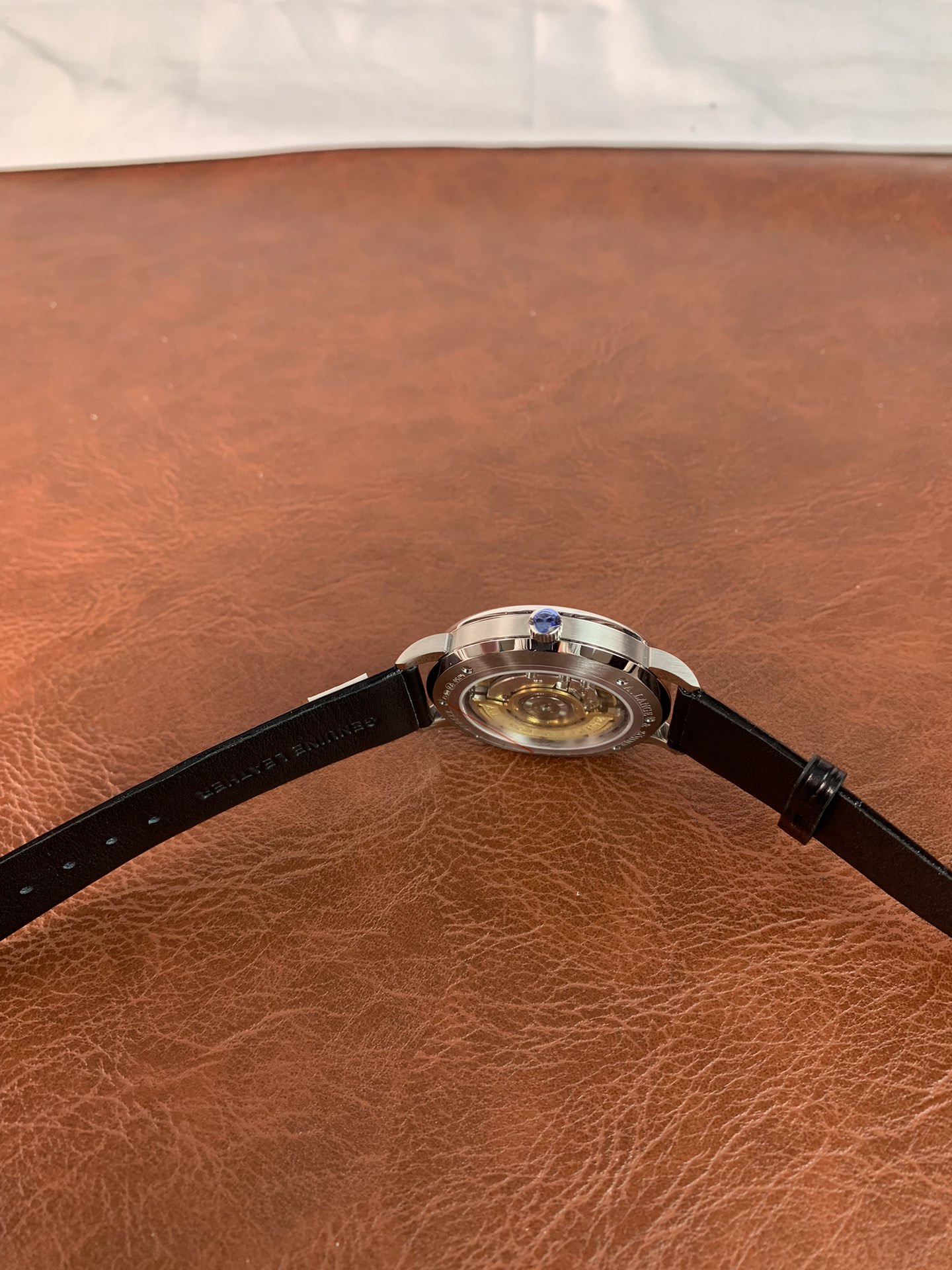 Replica A. Lange & Sohne Mens Saxonia Copper Blue 205.086