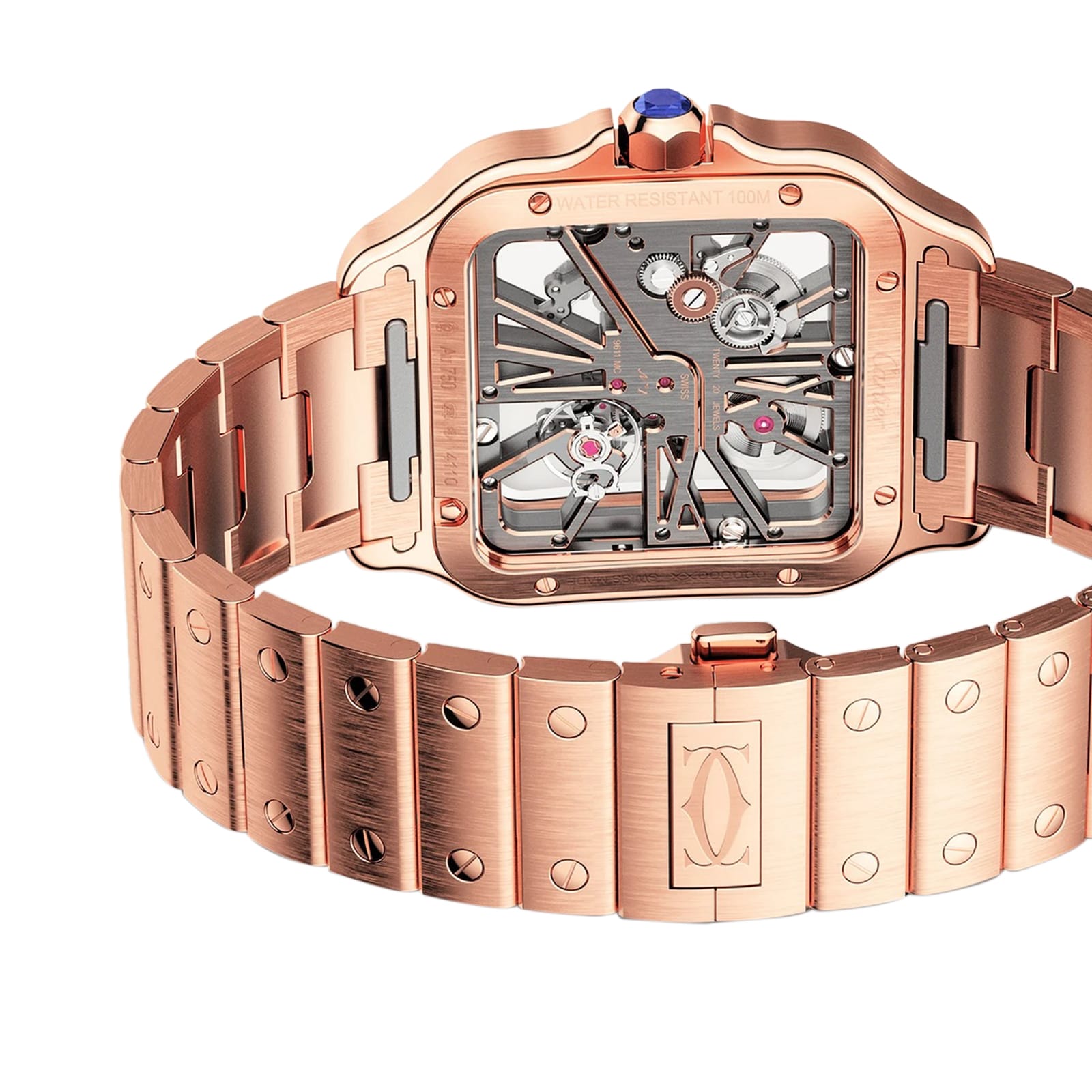 Replica Cartier Santos De Cartier details Large Model Manual Winding Rose Gold WHSA0016