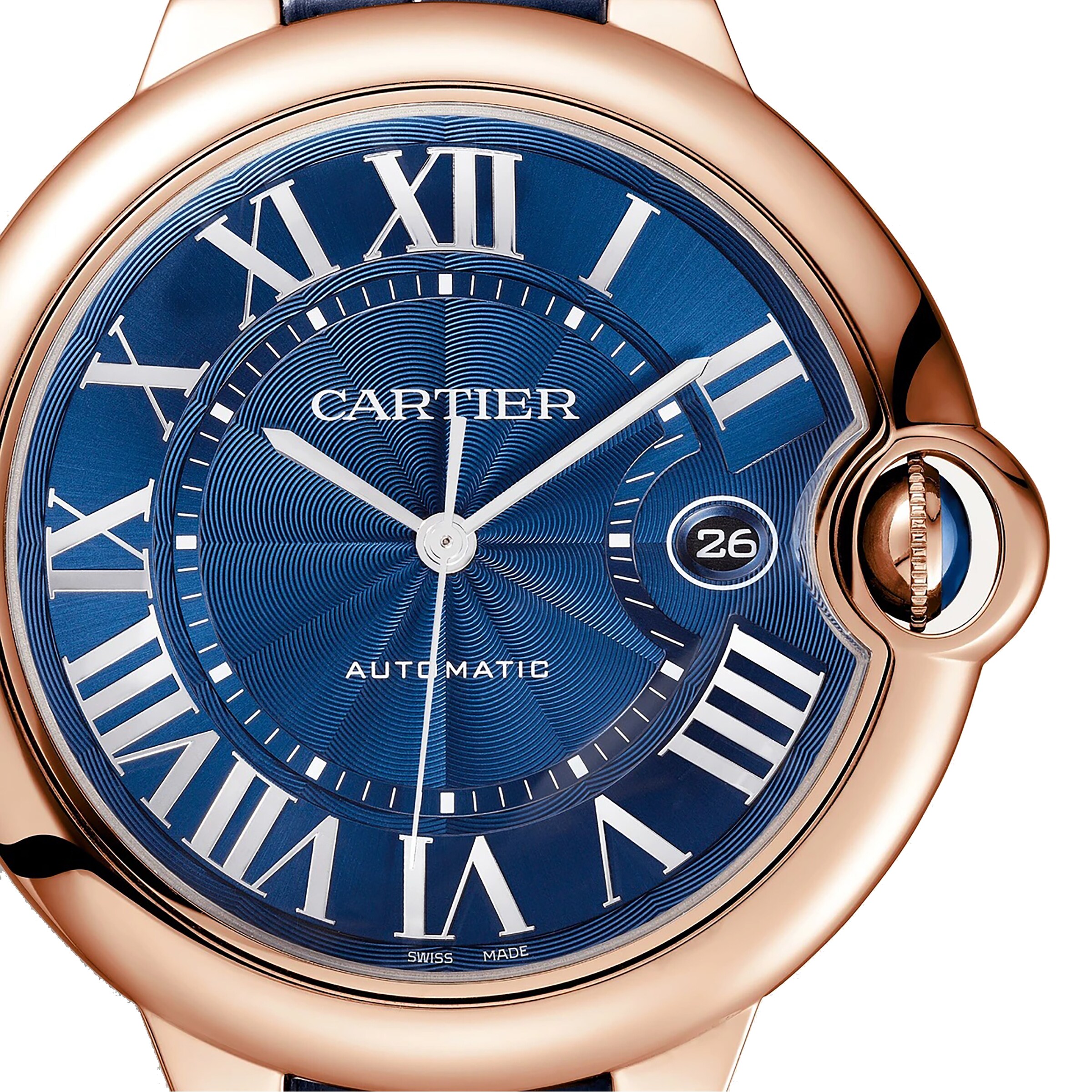 Replica Cartier Ballon Bleu de details 42 mm 18K rose gold leather WGBB0036 5 Replica Cartier Ballon Bleu de details 42 mm 18K rose gold leather WGBB0036