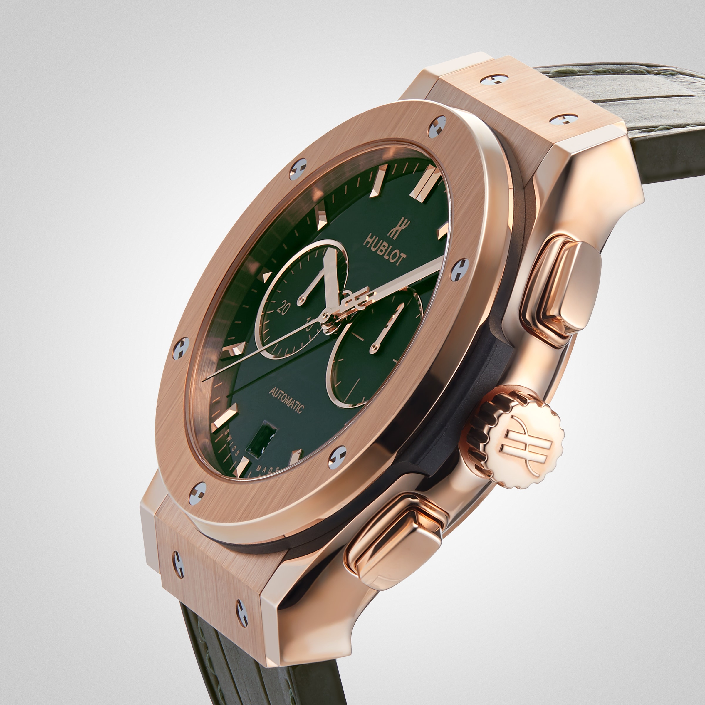 Replica Hublot Classic Fusion Chronograph King Gold Green Automatic 42mm 541.OX.8980.LR
