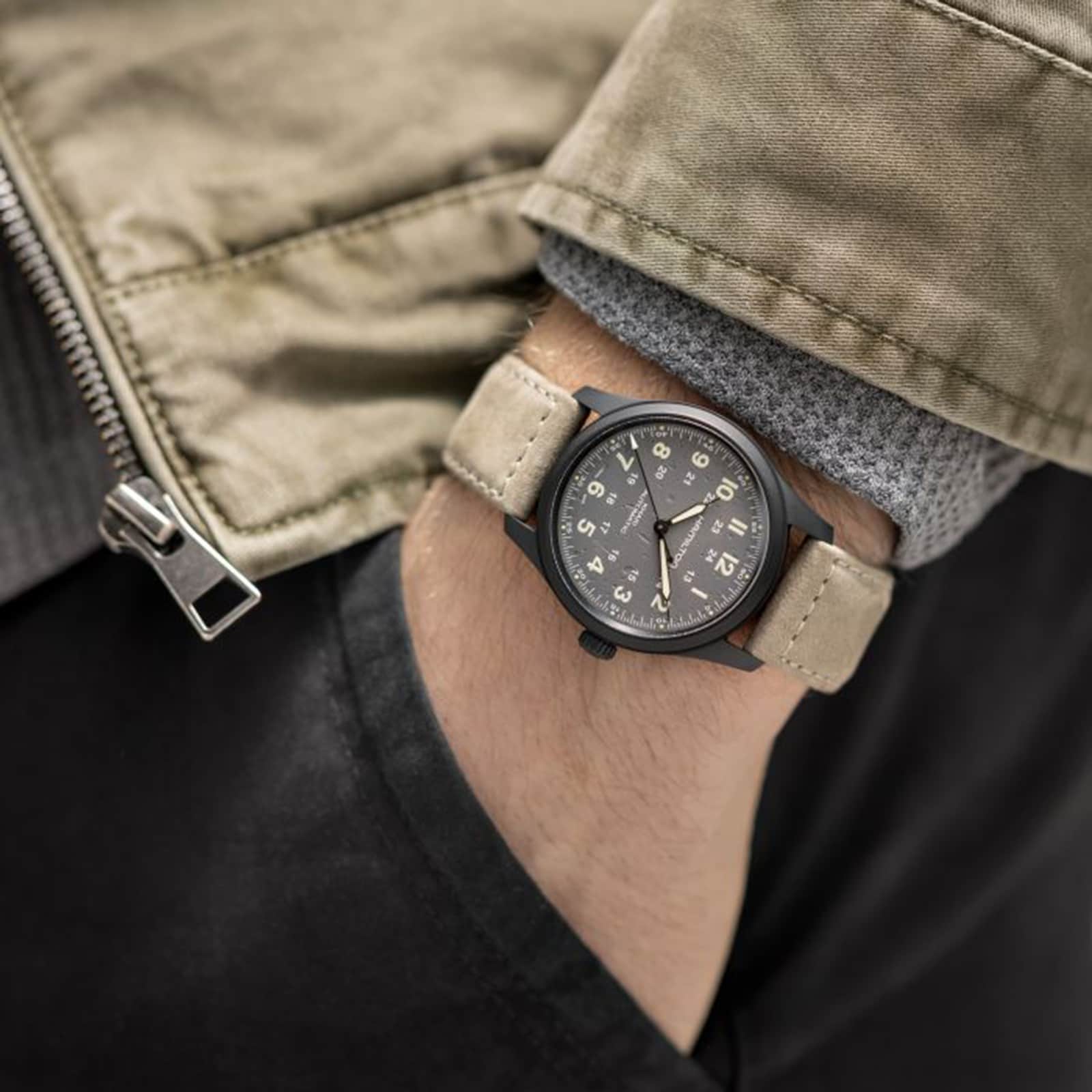 Replica Hamilton Khaki Field Titanium Grey dial Grey Strap 38mm H70215880