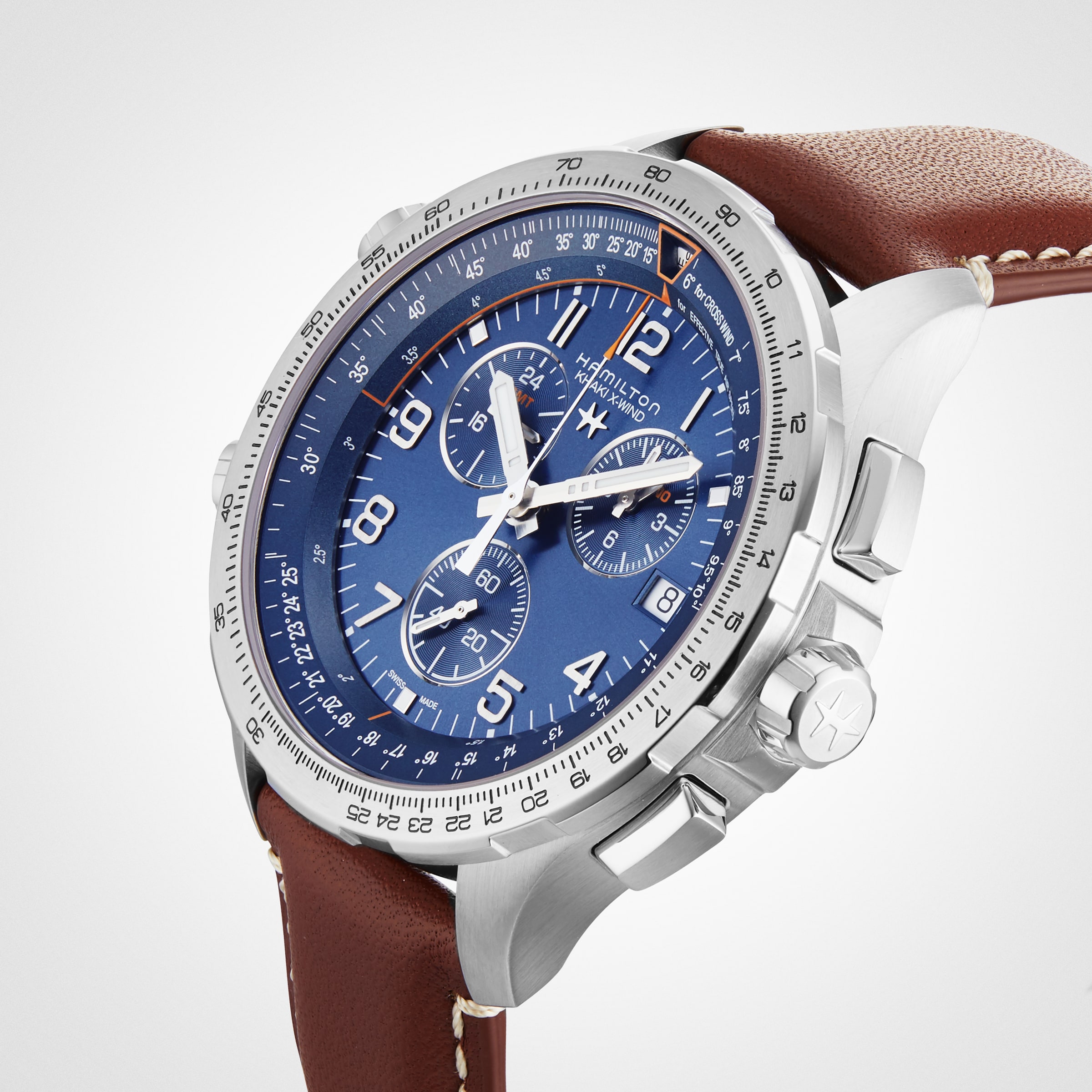 Replica Hamilton Khaki Aviation X-Wind GMT Chrono Quartz 46mm Mens details Blue H77922541 5 Replica Hamilton Khaki Aviation X-Wind GMT Chrono Quartz 46mm Mens details Blue H77922541