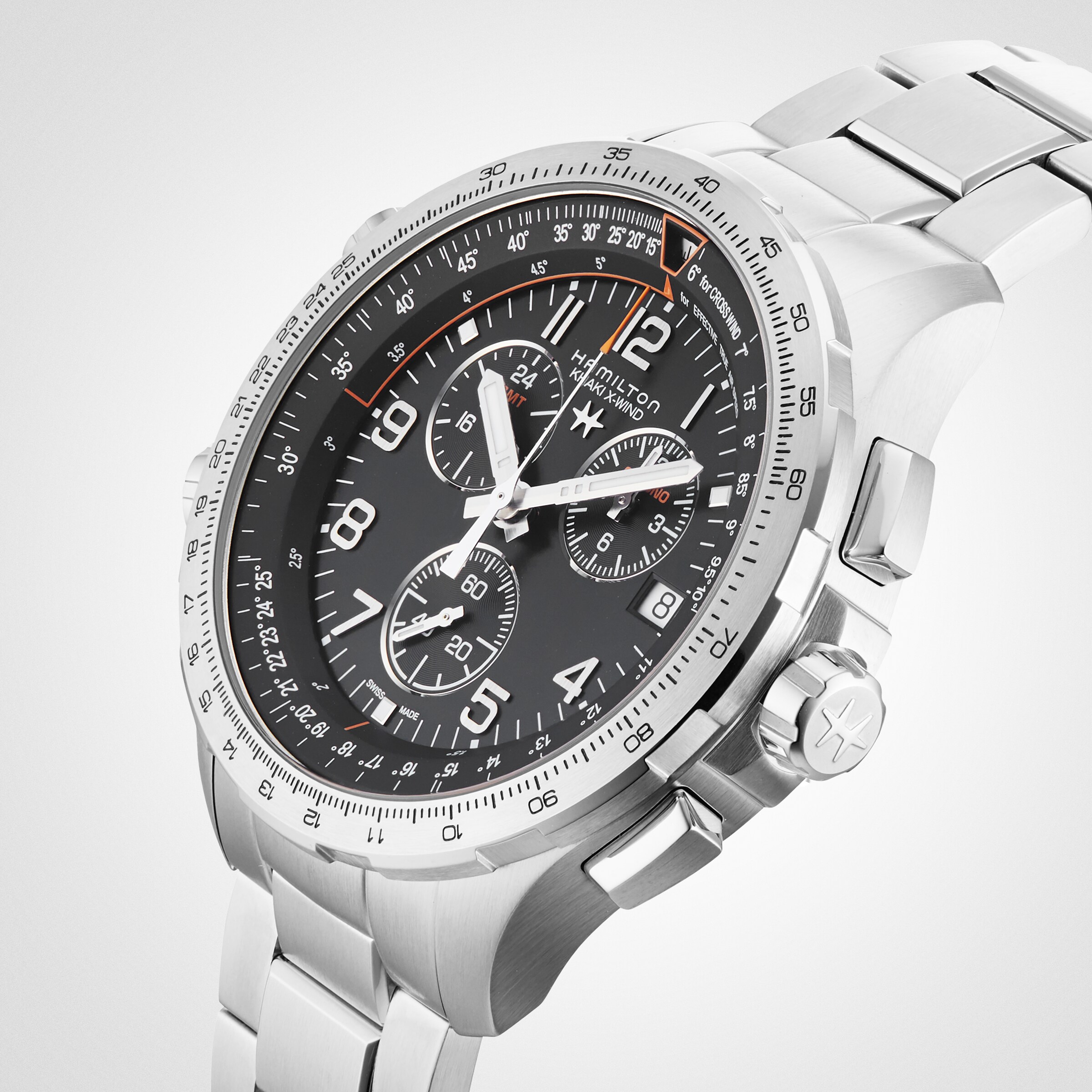Replica Hamilton Khaki Aviation X-Wind GMT Chrono Quartz 46mm Mens details Black H77912135 5 Replica Hamilton Khaki Aviation X-Wind GMT Chrono Quartz 46mm Mens details Black H77912135