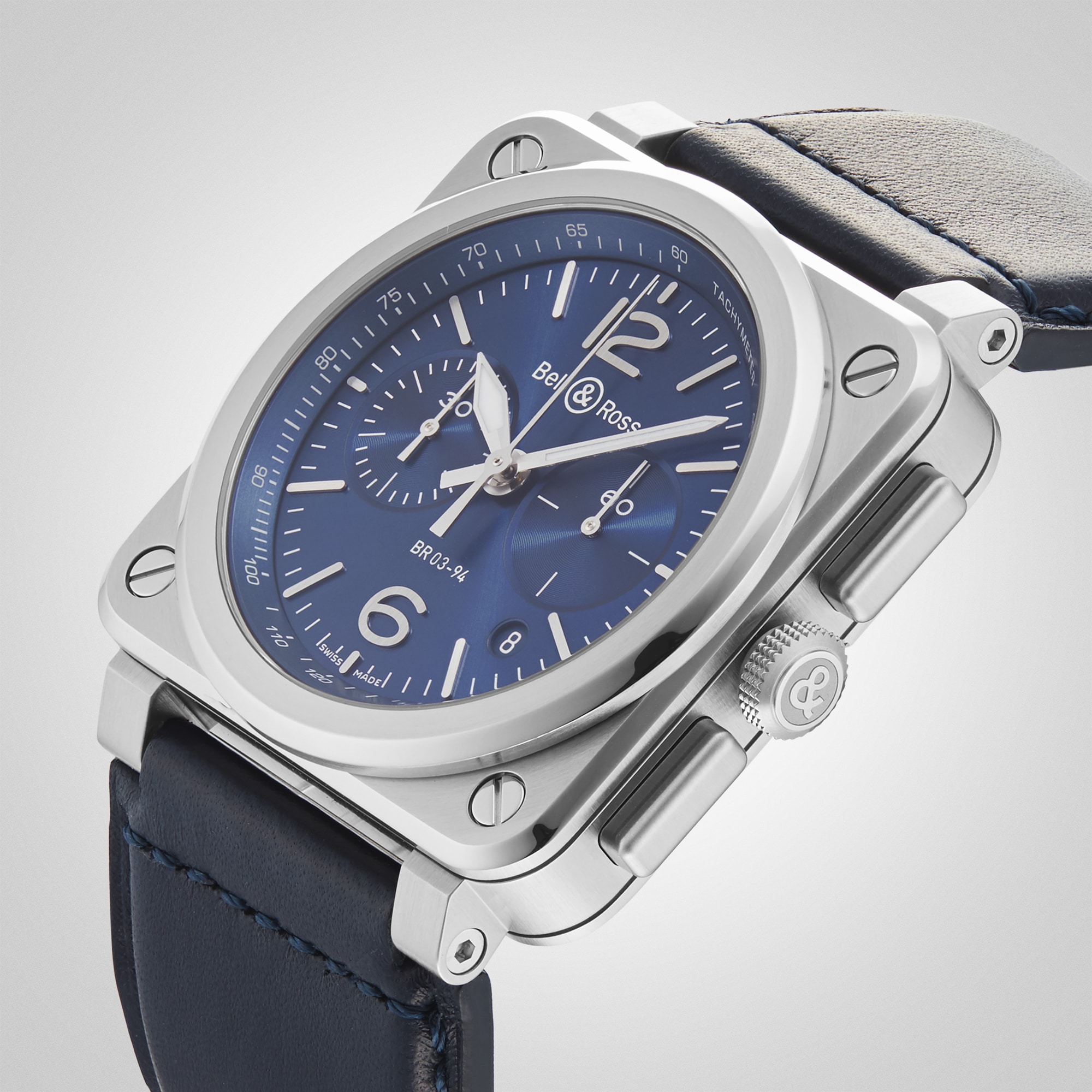 Replica Bell & Ross BR 03-94 BLUE STEEL 42mm BR0394-BLU-ST/SCA 5 Replica Bell & Ross BR 03-94 BLUE STEEL 42mm BR0394-BLU-ST/SCA