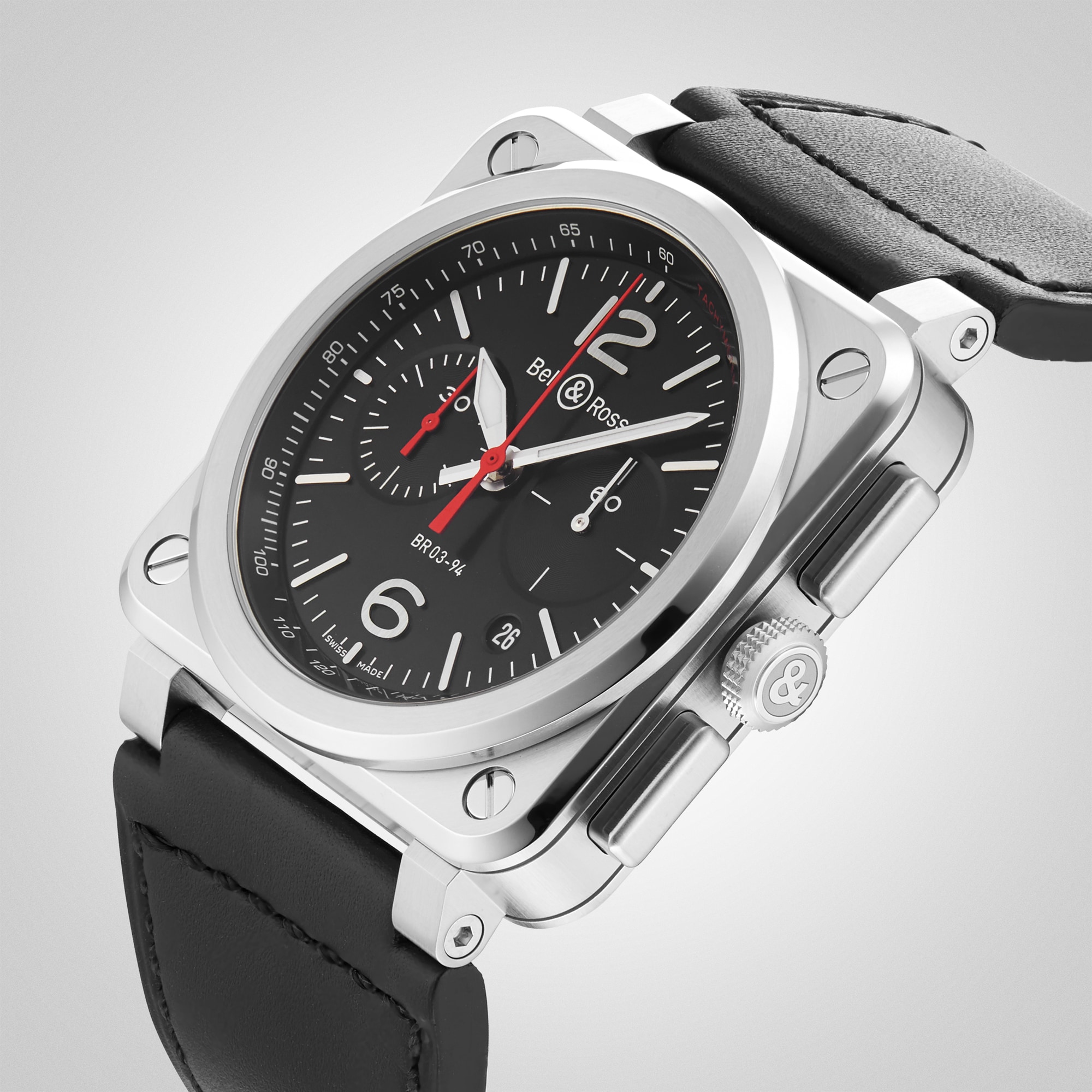 Replica Bell & Ross BR 03-94 BLACK STEEL 42mm BR0394-BLC-ST/SCA 5 Replica Bell & Ross BR 03-94 BLACK STEEL 42mm BR0394-BLC-ST/SCA