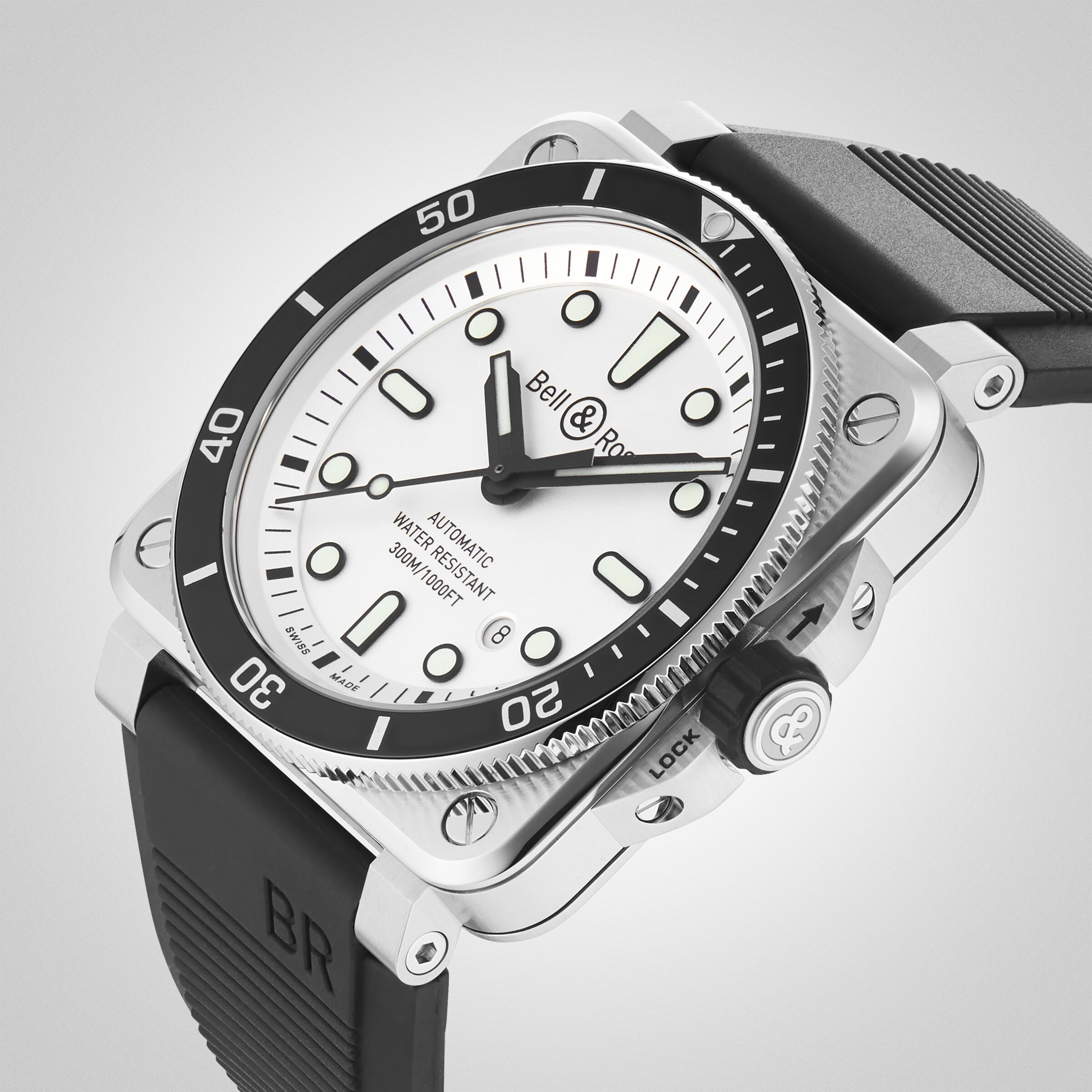 Replica Bell & Ross BR 03-92 DIVER WHITE 42mm BR0392-D-WH-ST/SRB 5 Replica Bell & Ross BR 03-92 DIVER WHITE 42mm BR0392-D-WH-ST/SRB