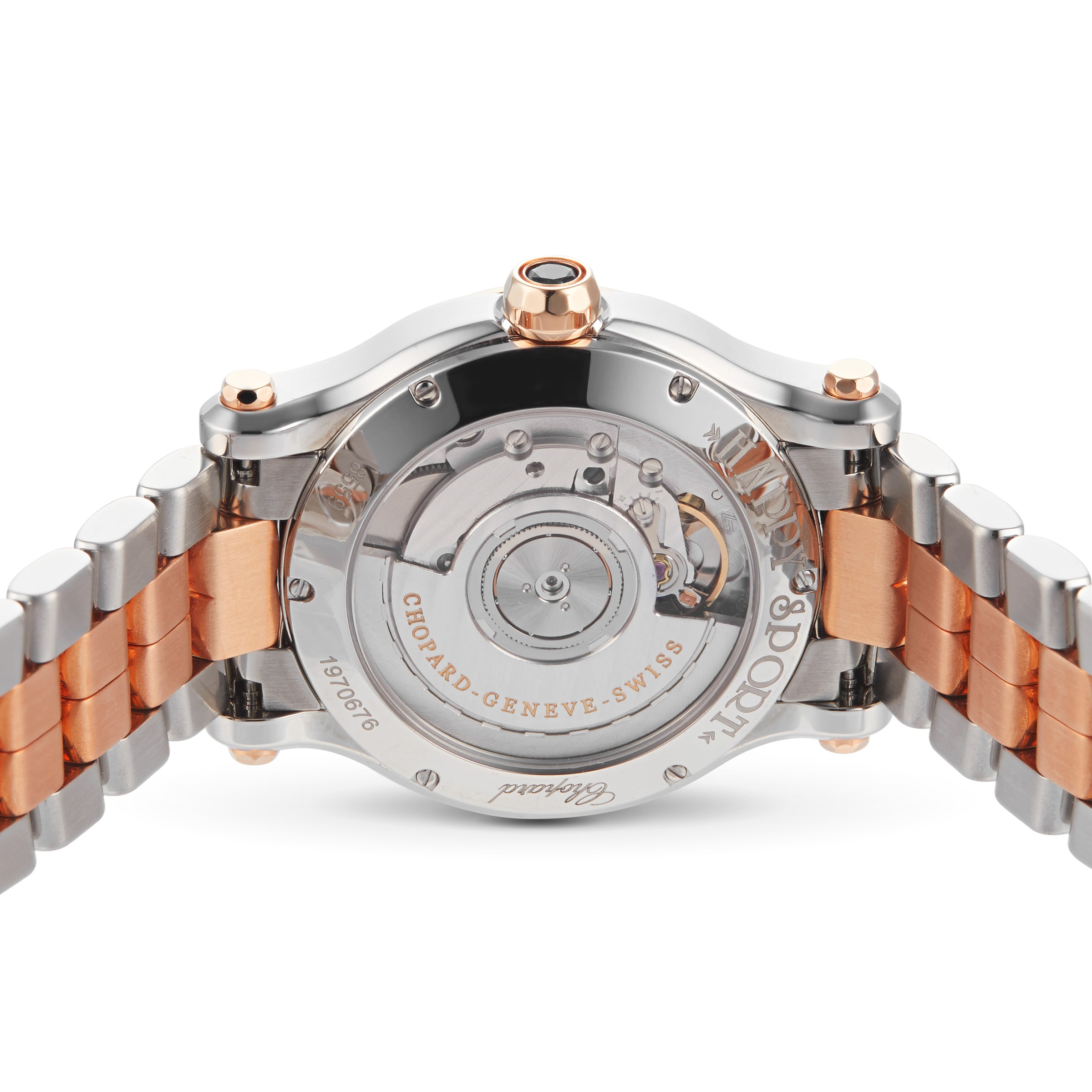 Replica Chopard Happy Sport 36mm Automatic 18ct Rose Gold Stainless Steel and Diamond Ladies details 278559-6009 5 Replica Chopard Happy Sport 36mm Automatic 18ct Rose Gold Stainless Steel and Diamond Ladies details 278559-6009
