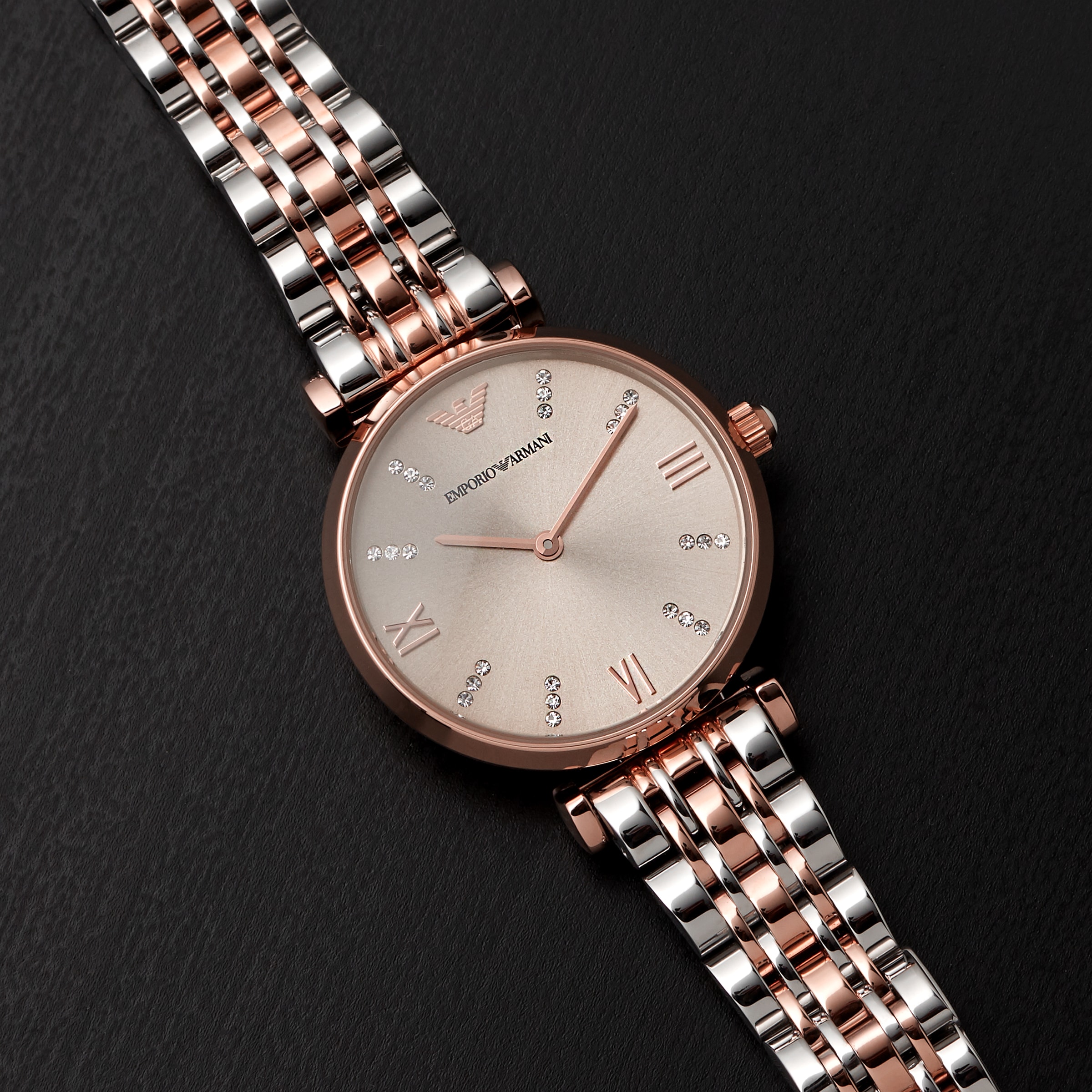 Replica Emporio Armani T-Bar Rose Gold Tone Two Tone Ladies details AR1840 5 Replica Emporio Armani T-Bar Rose Gold Tone Two Tone Ladies details AR1840