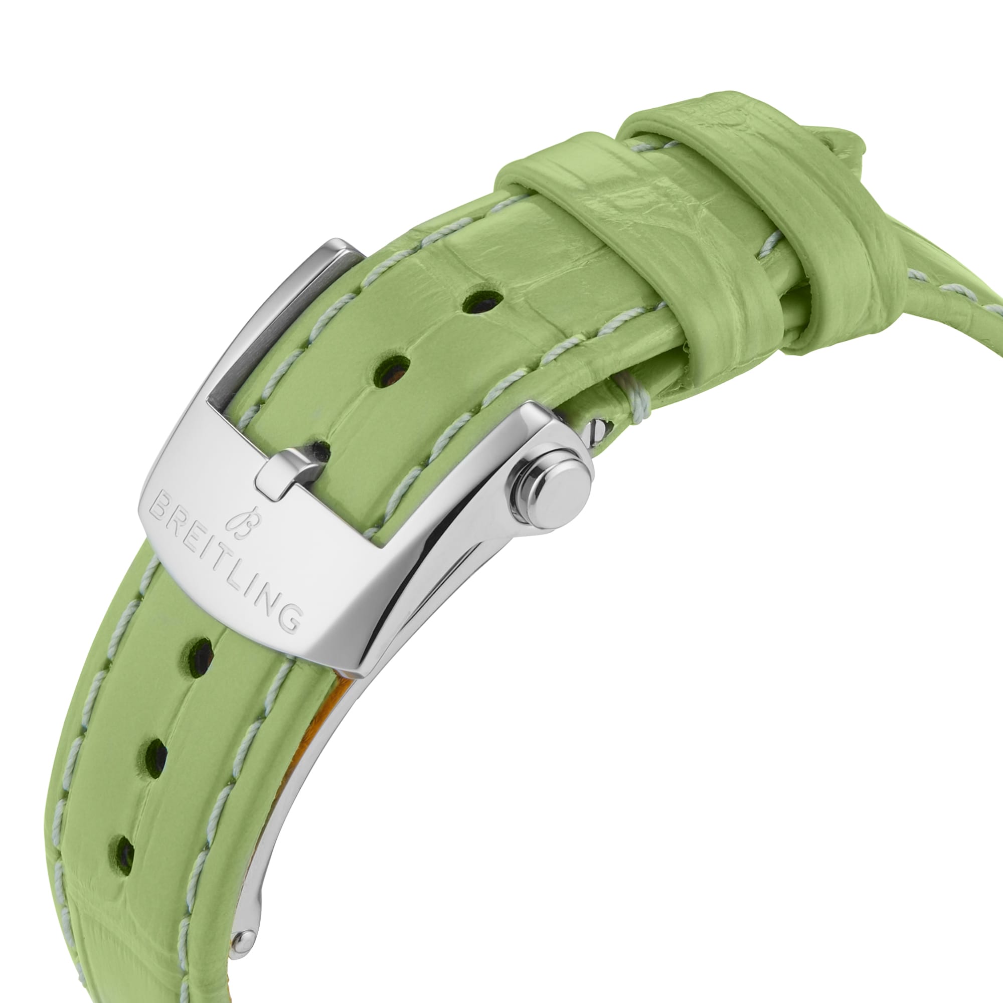Replica Breitling Chronomat Automatic 36 South Sea Green Leather Strap Ladies details U10380611L1P1