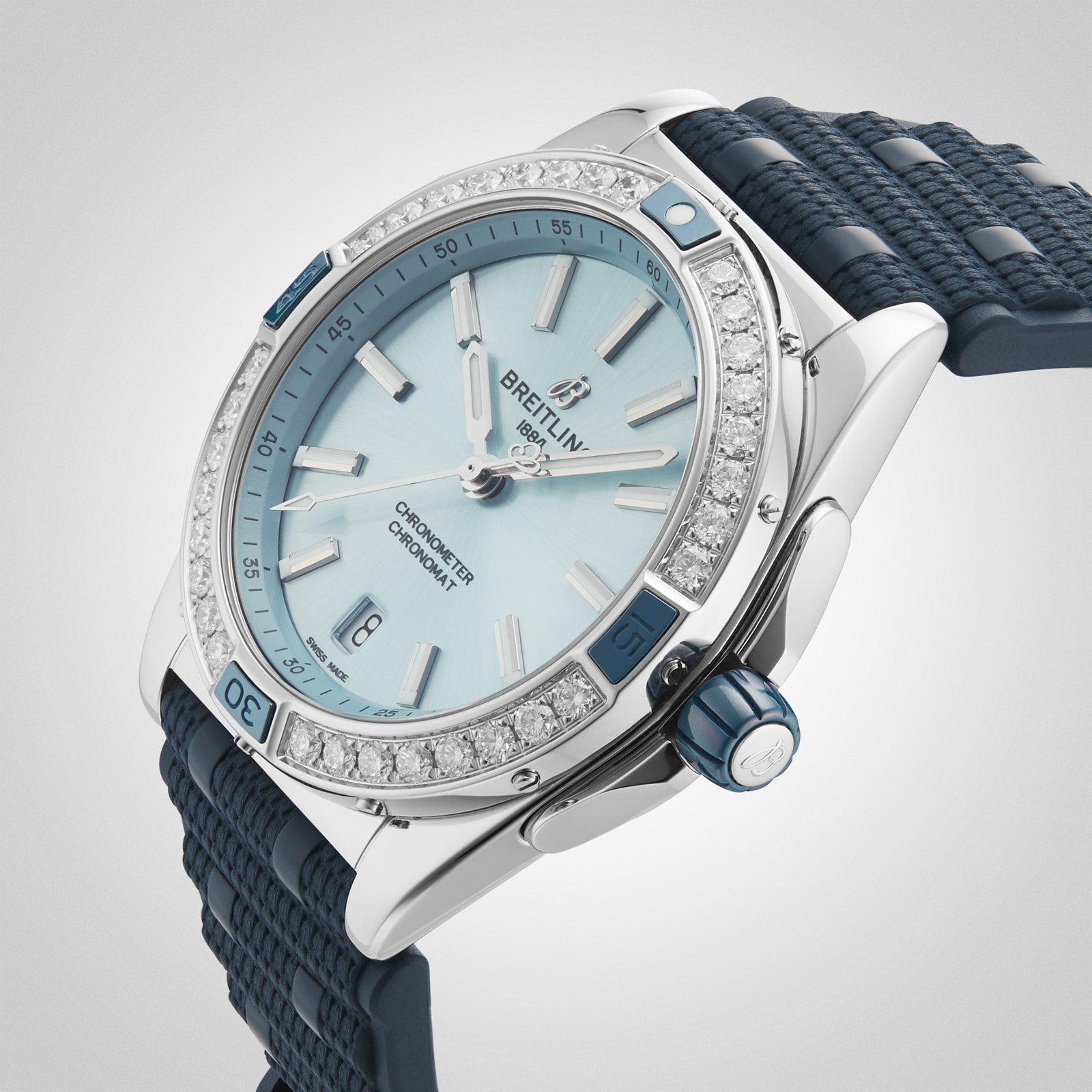 Replica Breitling Super Chronomat Automatic 38 Blue Rubber Strap details A17356531C1S1 5 Replica Breitling Super Chronomat Automatic 38 Blue Rubber Strap details A17356531C1S1