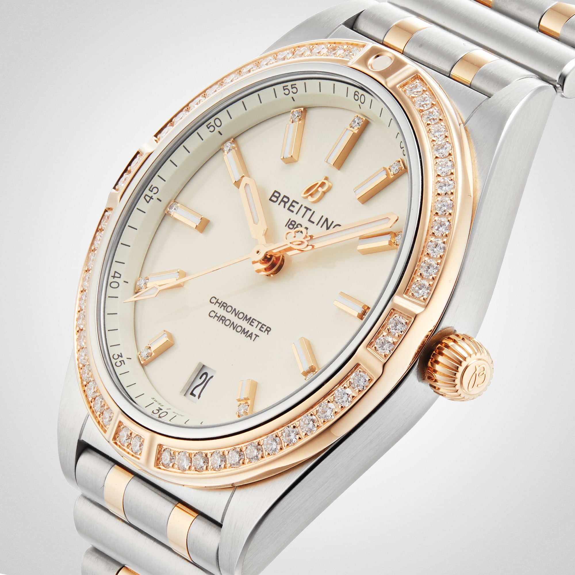 Replica Breitling Chronomat Automatic 36 Stainless Steel 18k Red Gold details U10380591A1U1 5 Replica Breitling Chronomat Automatic 36 Stainless Steel 18k Red Gold details U10380591A1U1
