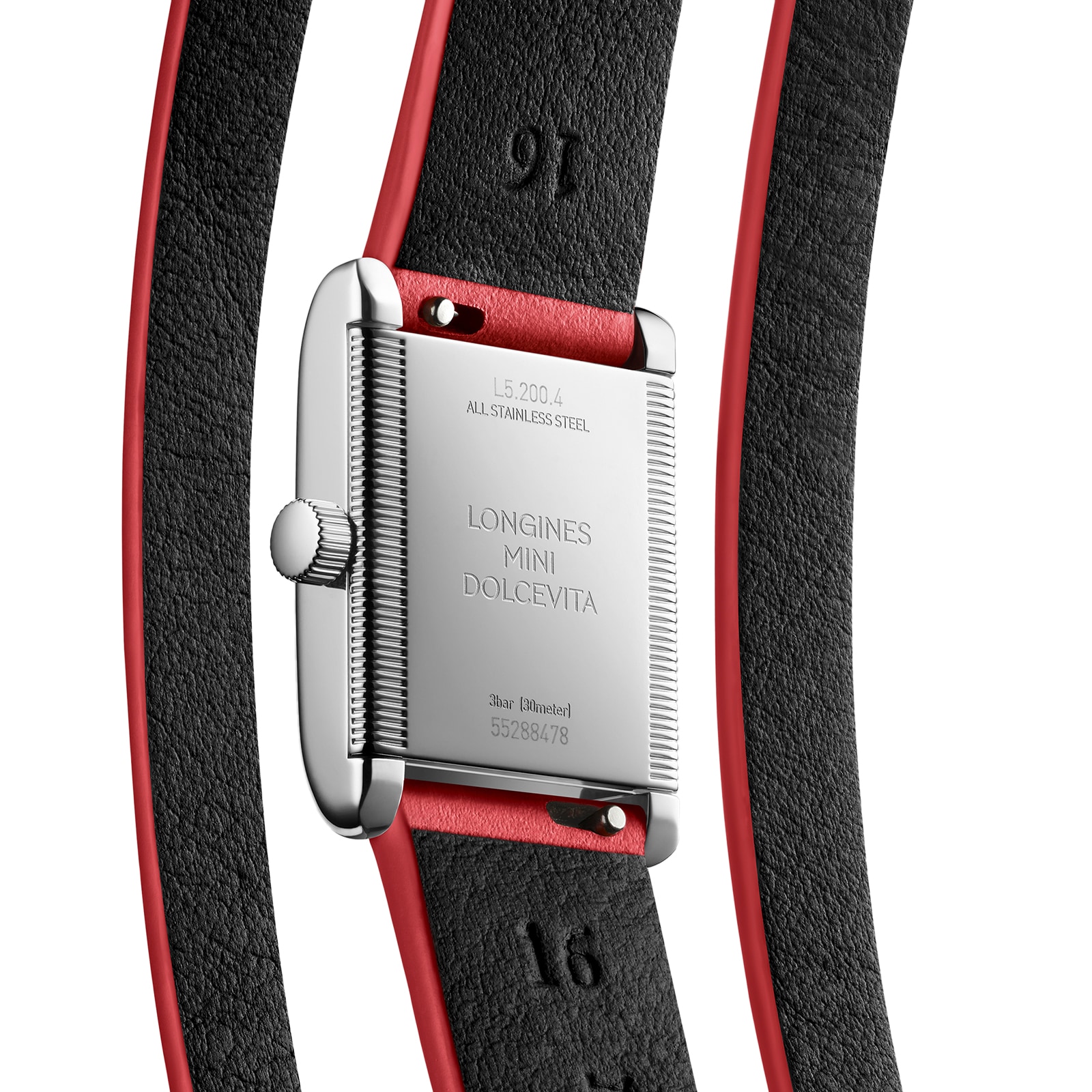 Replica Longines Mini Dolcevita 21.5mm X 29mm Ladies details Red Strap L52004750