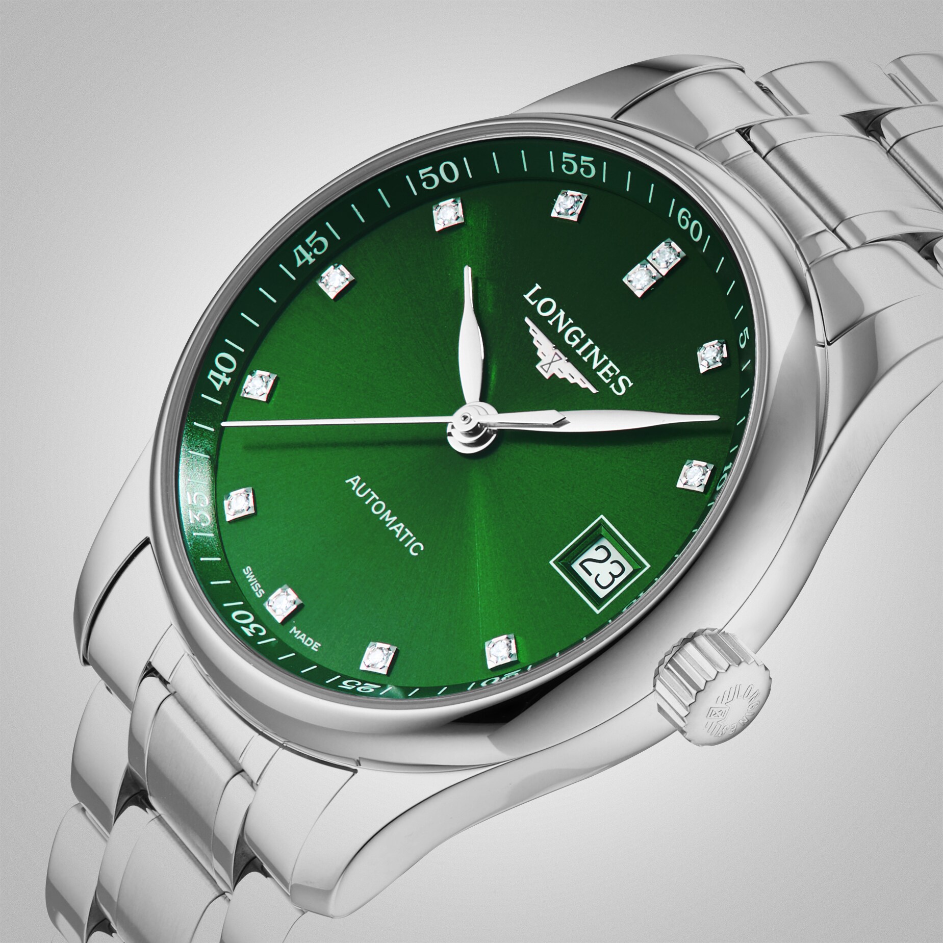 Replica Longines Master Collection 34mm Ladies details Green L23574996