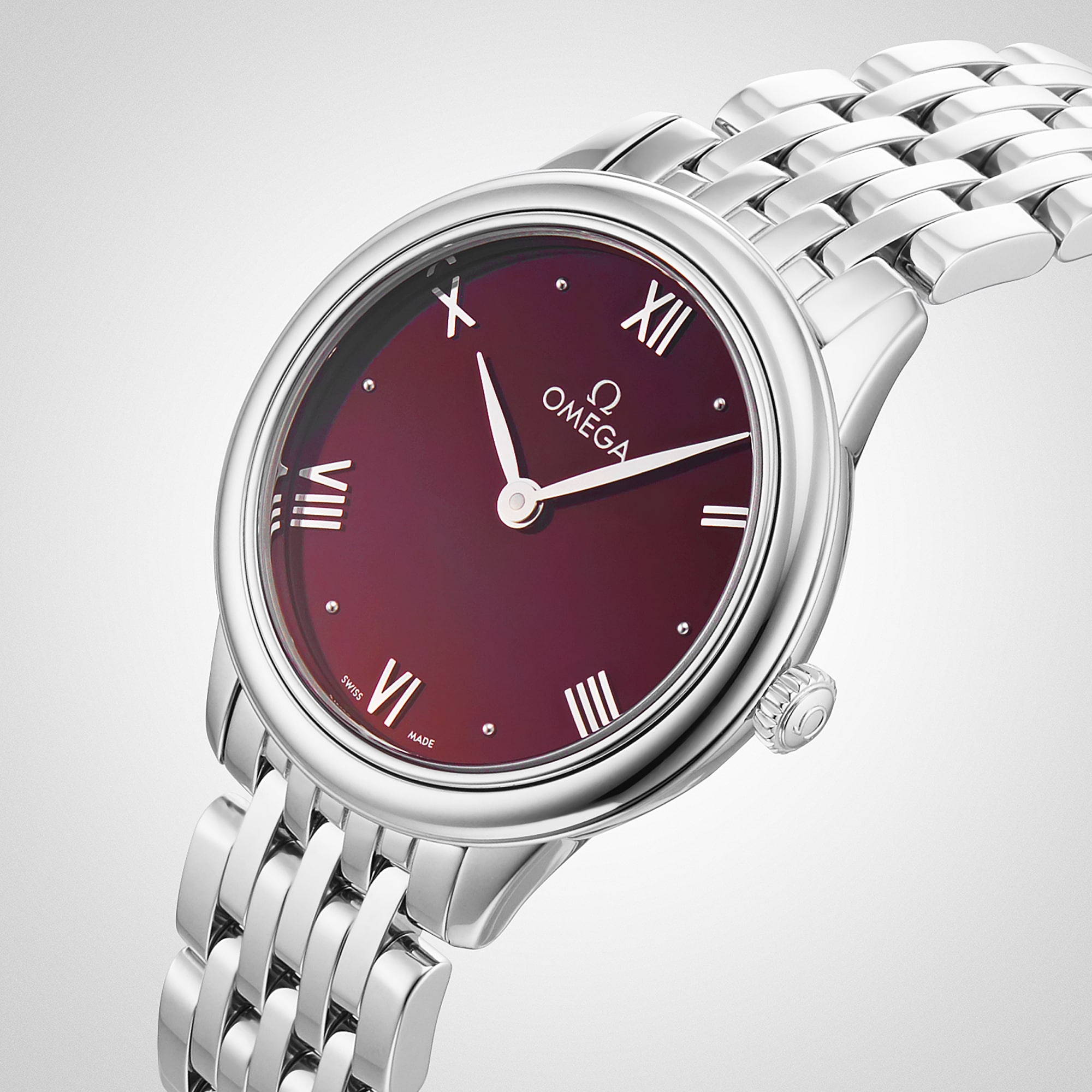Replica Omega De Ville Prestige Quartz 27.5mm Ladies details Red O43410286011001