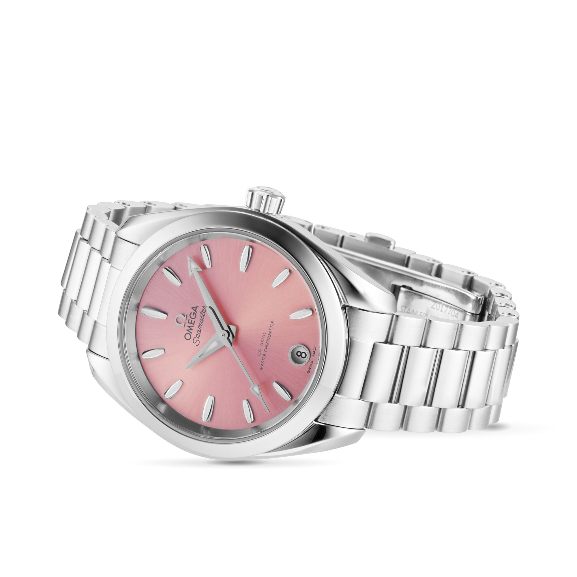 Replica Omega Seamaster Aqua Terra 150m Co-Axial Master Chronometer 34mm Ladies details Pink O22010342010003