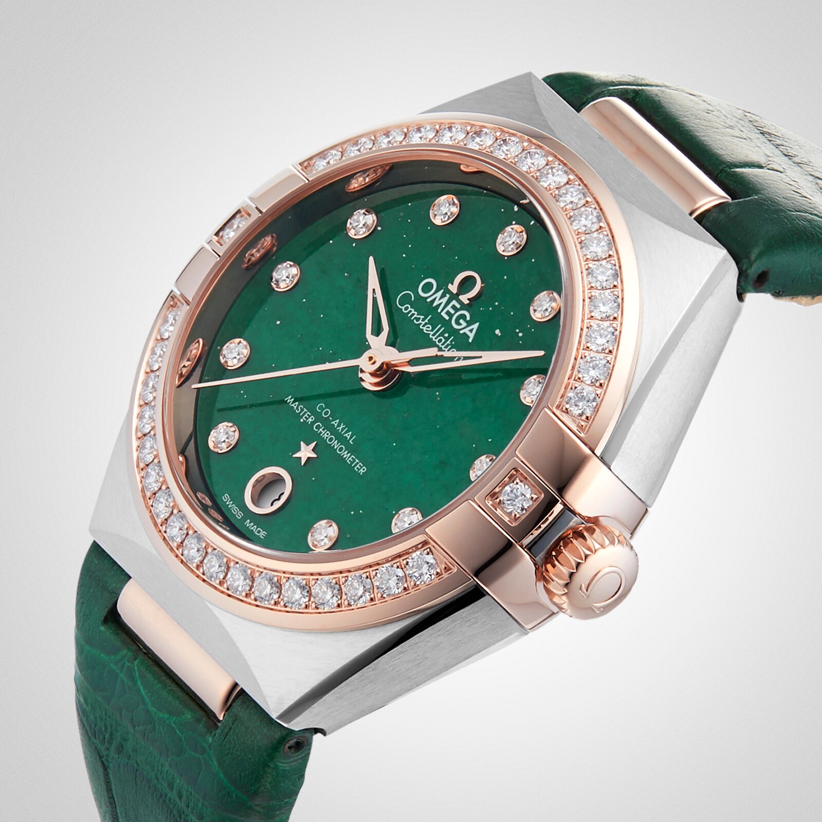 Replica Omega Constellation Co-Axial Master Chronometer 29mm Ladies details Green O13128292099001 5 Replica Omega Constellation Co-Axial Master Chronometer 29mm Ladies details Green O13128292099001