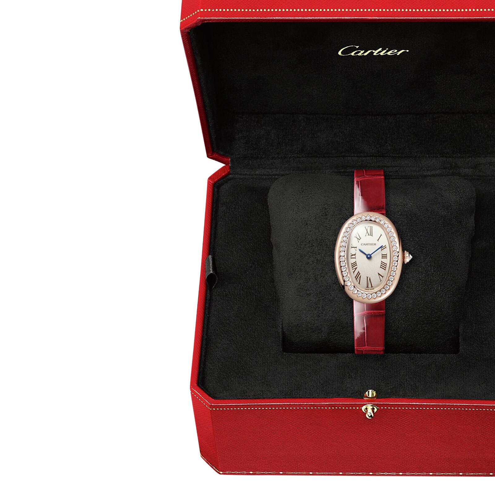 Replica Cartier Baignoire de Cartier details Small model quartz movement rose gold diamonds leather WJBA0031 5 Replica Cartier Baignoire de Cartier details Small model quartz movement rose gold diamonds leather WJBA0031