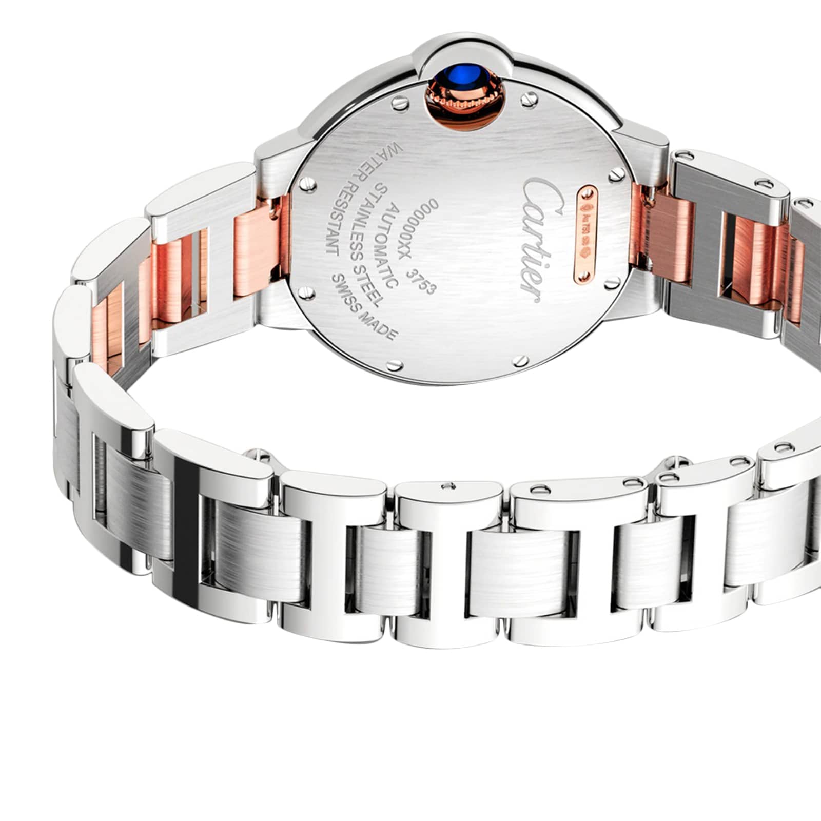 Replica Cartier Ballon Bleu De Cartier details 33mm Mechanical Movement With Automatic Winding Steel Rose Gold W2BB0032