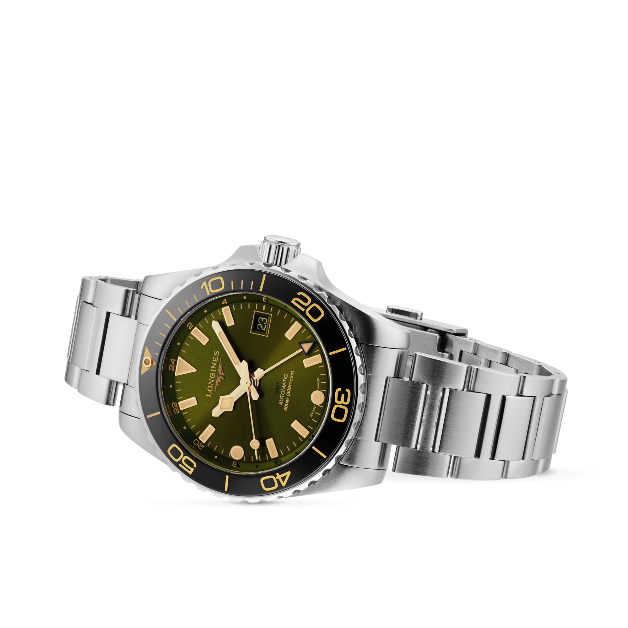 Replica Longines Hydroconquest 41mm Mens details Green Stainless Steel L37904066