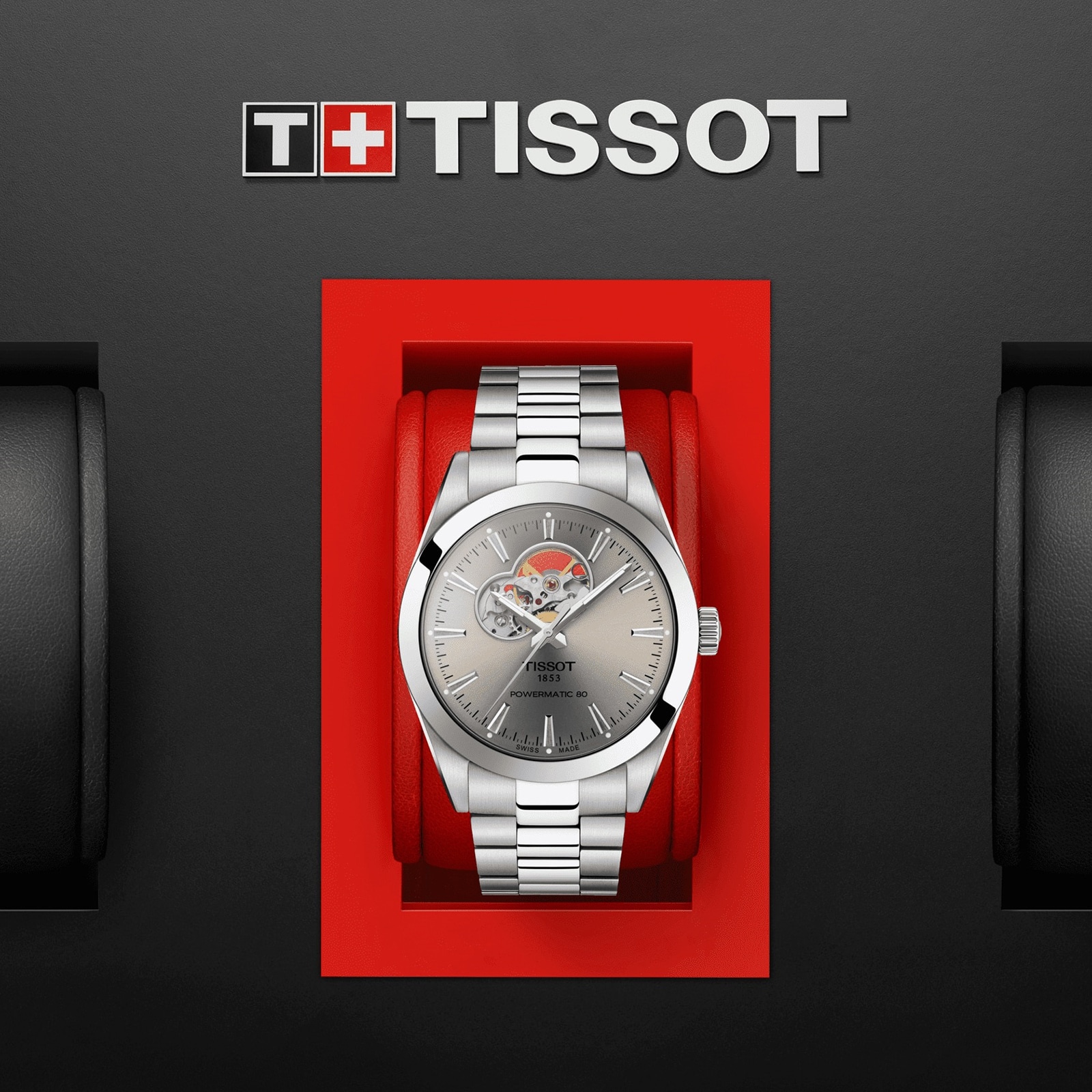 Replica Tissot Gentleman Powermatic 80 Open Heart 40mm Mens details Grey T1274071108100 5 Replica Tissot Gentleman Powermatic 80 Open Heart 40mm Mens details Grey T1274071108100