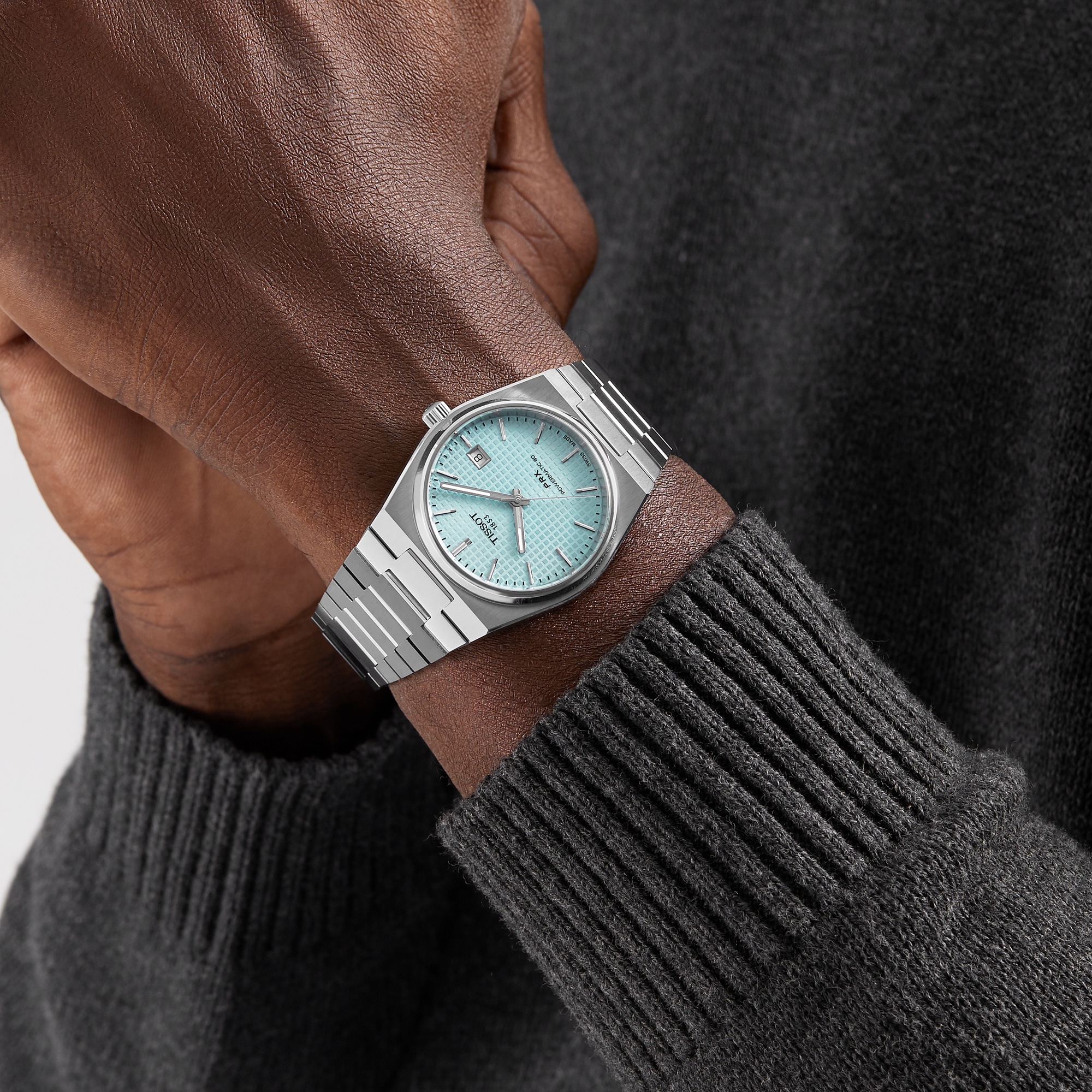 Replica Tissot T-Classic PRX Powermatic 80 40mm Mens details Light Blue T1374071135100 5 Replica Tissot T-Classic PRX Powermatic 80 40mm Mens details Light Blue T1374071135100