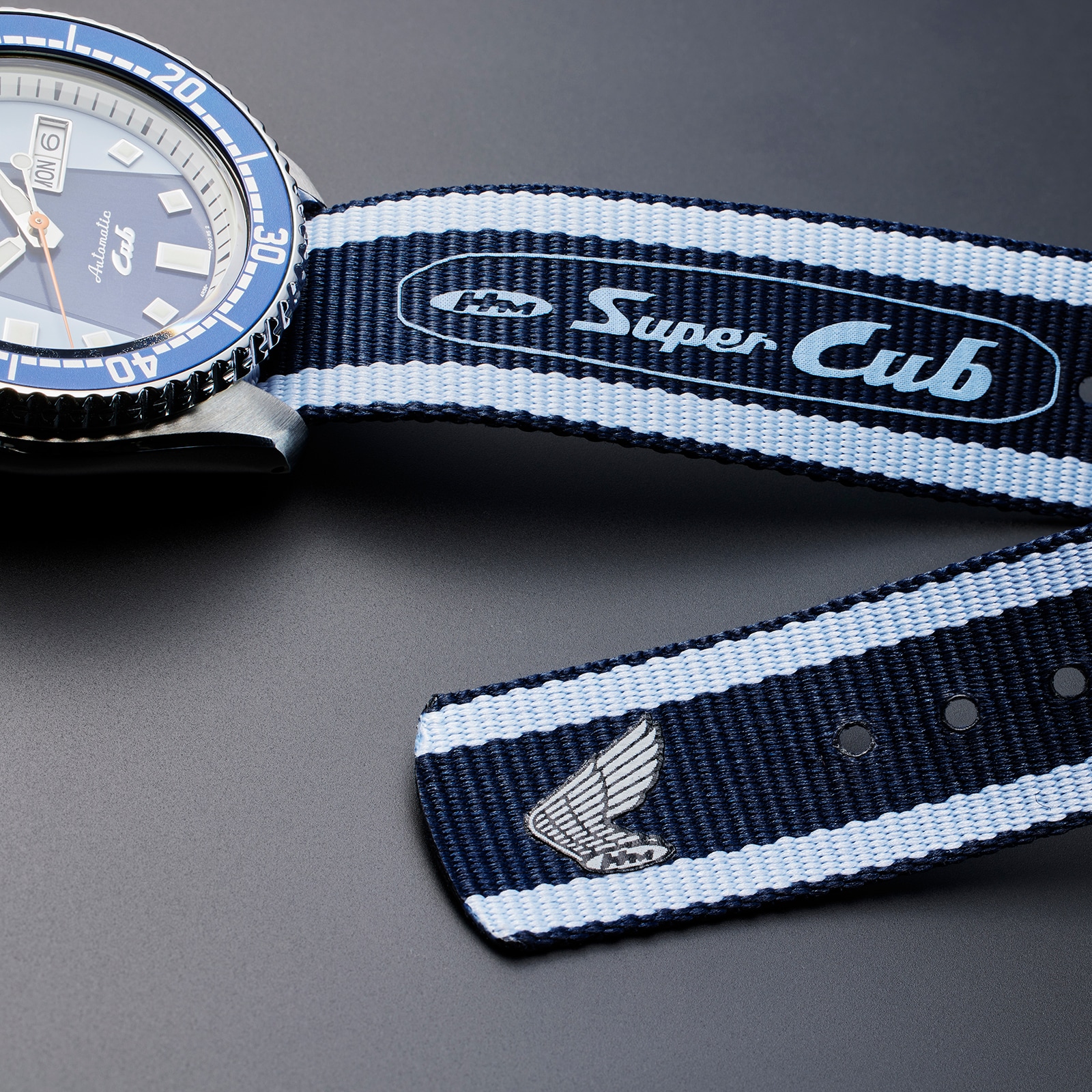 Replica Seiko 5 Sports X Honda Super Cub Limited Edition 42.5mm Mens details Blue SRPK37K1