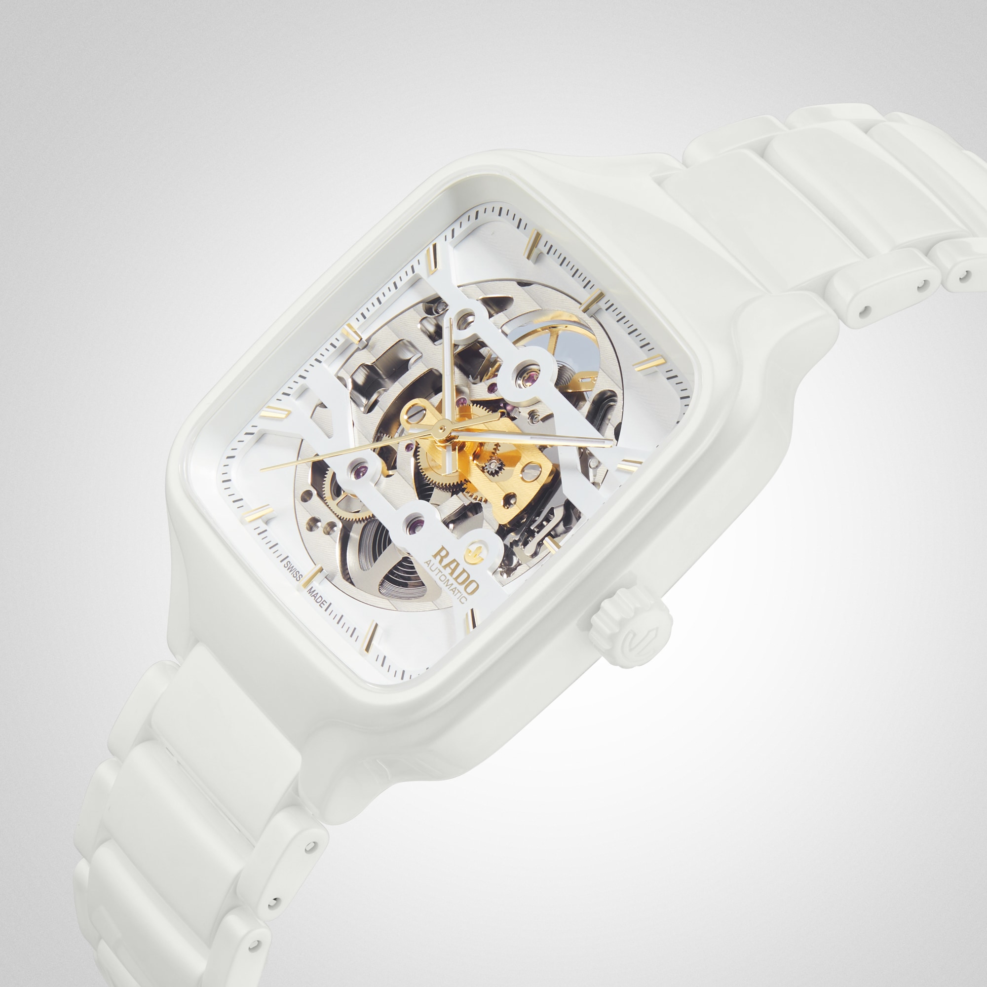 Replica Rado True Square Automatic Skeleton 38mm Unisex details R27126012
