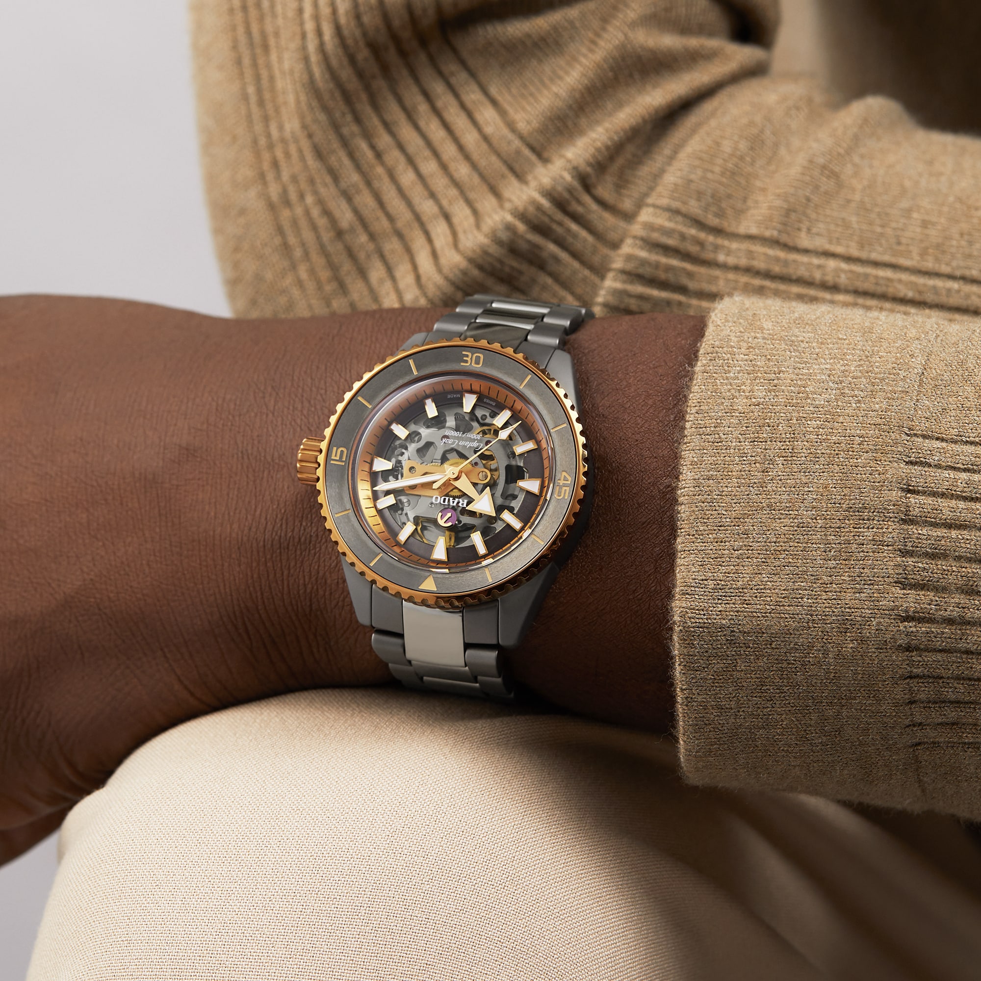 Replica Rado Captain Cook High-Tech Ceramic Skeleton 43mm Mens details R32148162