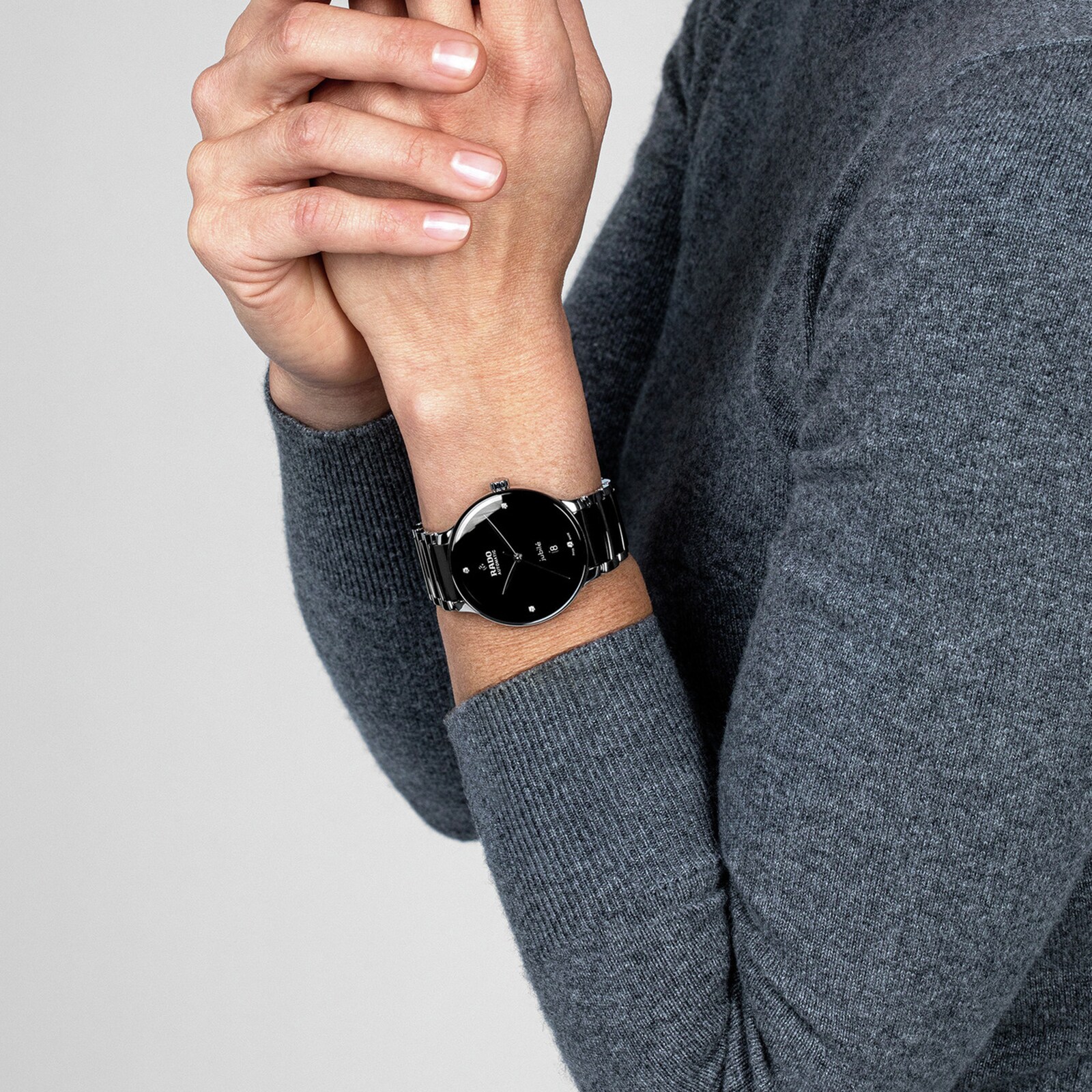 Replica Rado Centrix 39.5mm Mens details Black R30018712