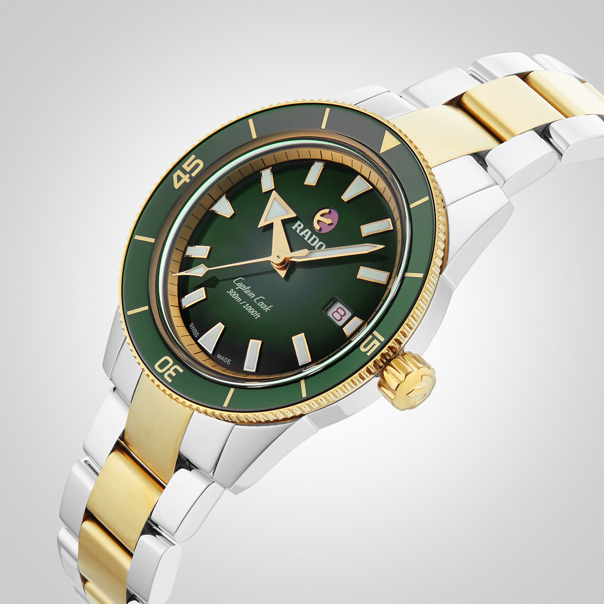 Replica Rado Captain Cook 42mm Mens details - Green R32138303
