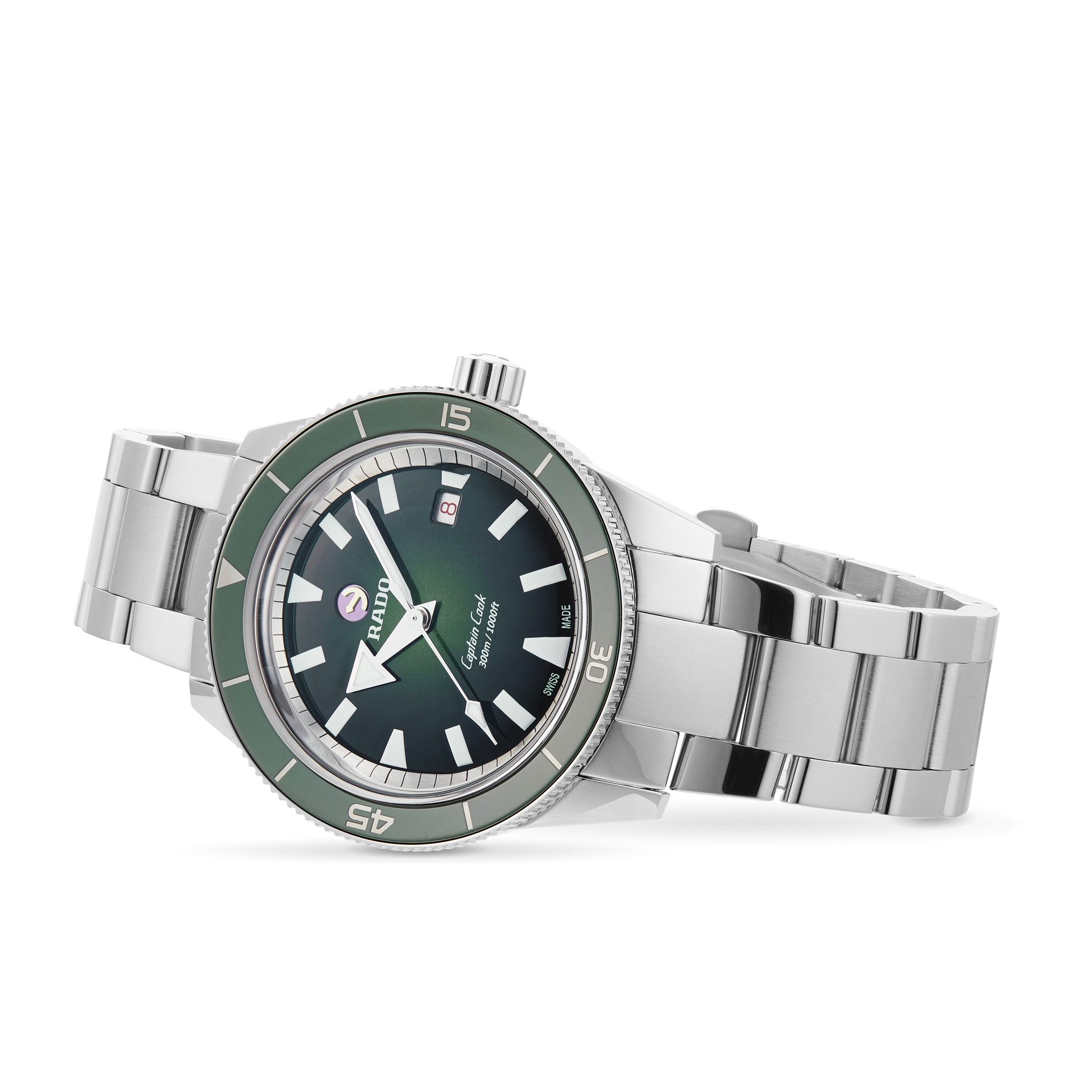 Replica Rado Captain Cook Green Automatic Mens details R32105313