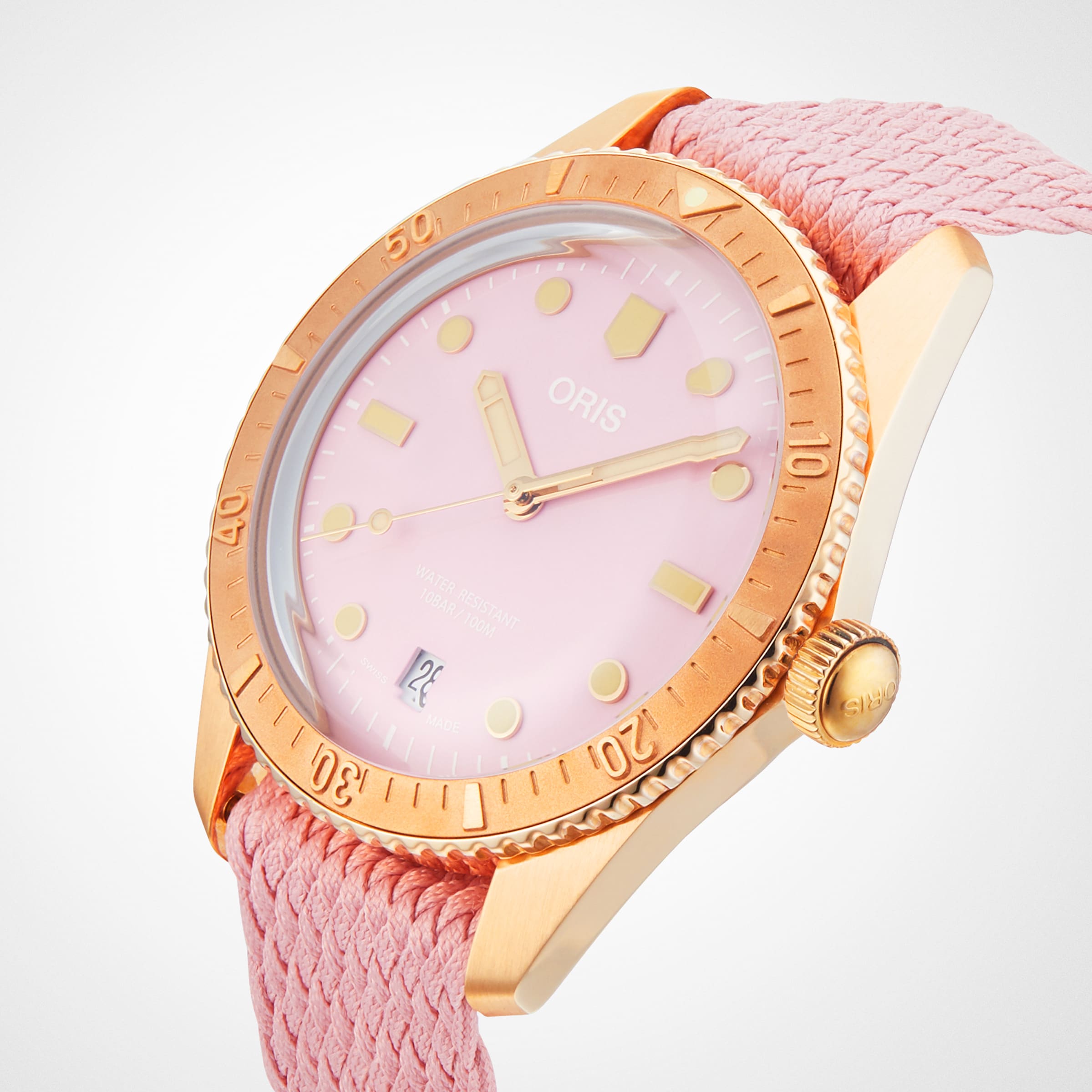 Replica Oris Divers Sixty-Five 38mm Bronze Divers Sixty-Five Cotton Candy Pink 01 733 7771 3158-07 3 19 04BRS