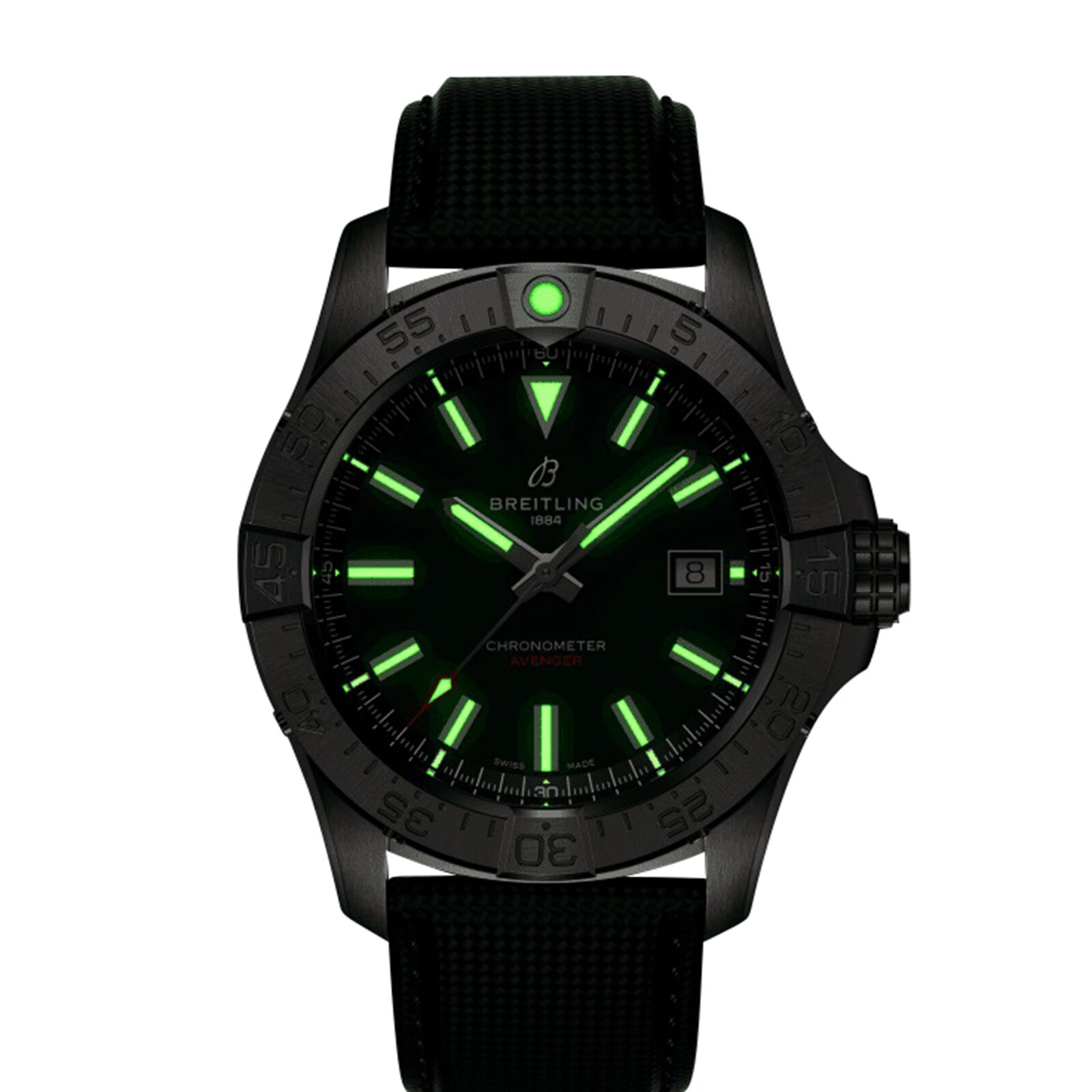 Replica Breitling Avenger Automatic 42mm Mens details Green Leather A17328101L1X1