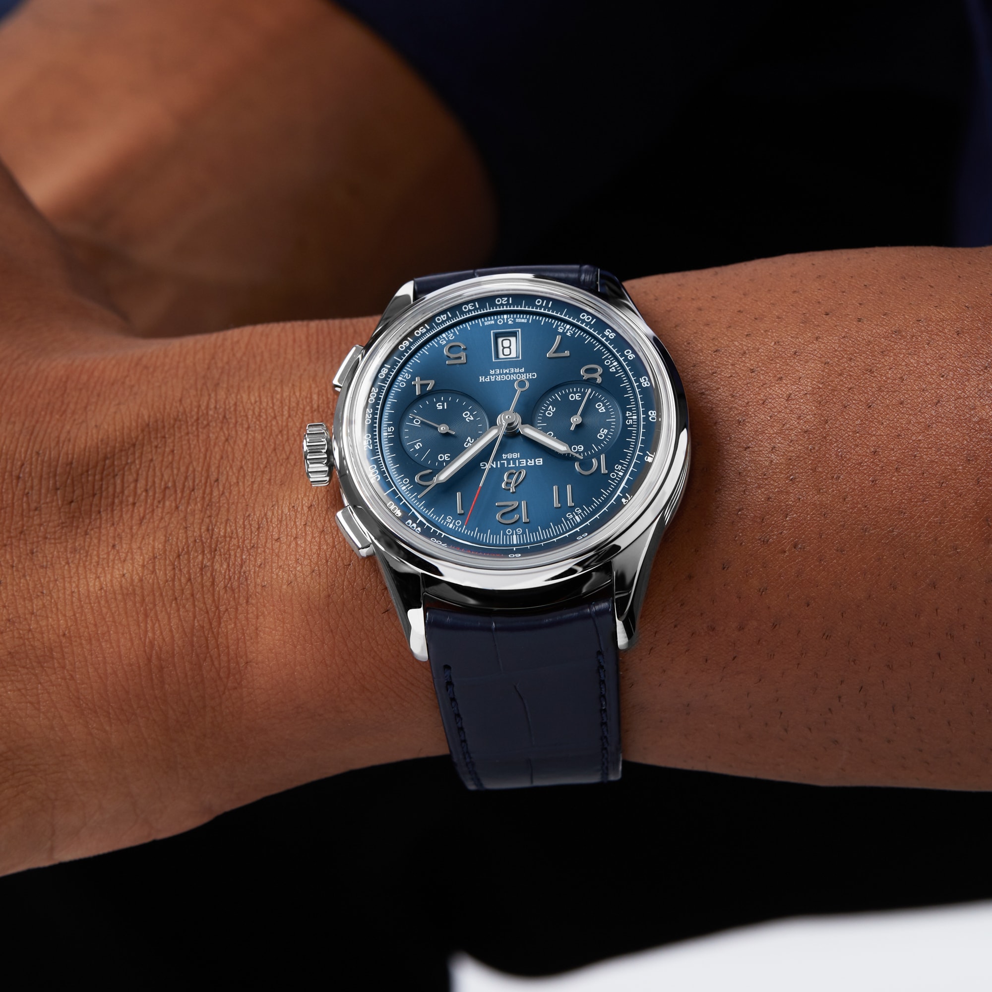 Replica Breitling Premier B01 Chronograph 42 Stainless Steel details AB0145171C1P2