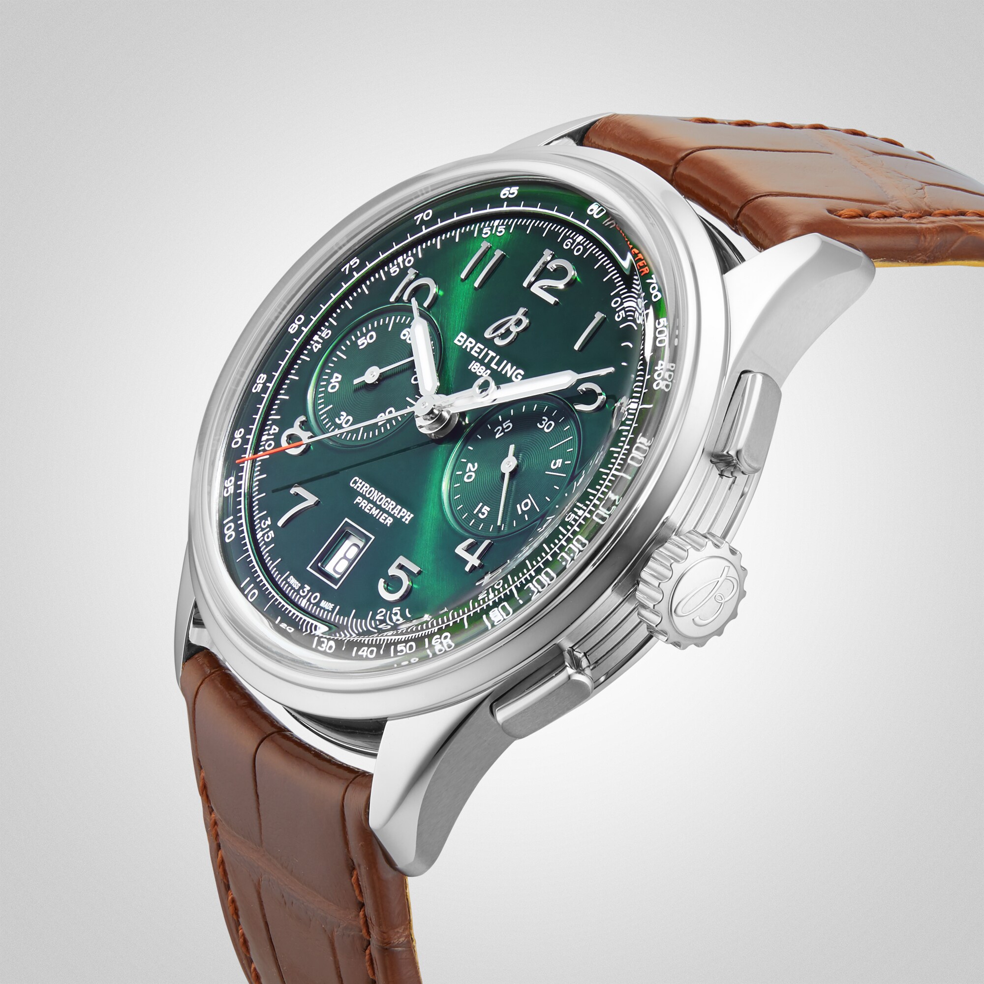Replica Breitling Premier B01 Chronograph 42mm Mens details Green AB0145371L1P1