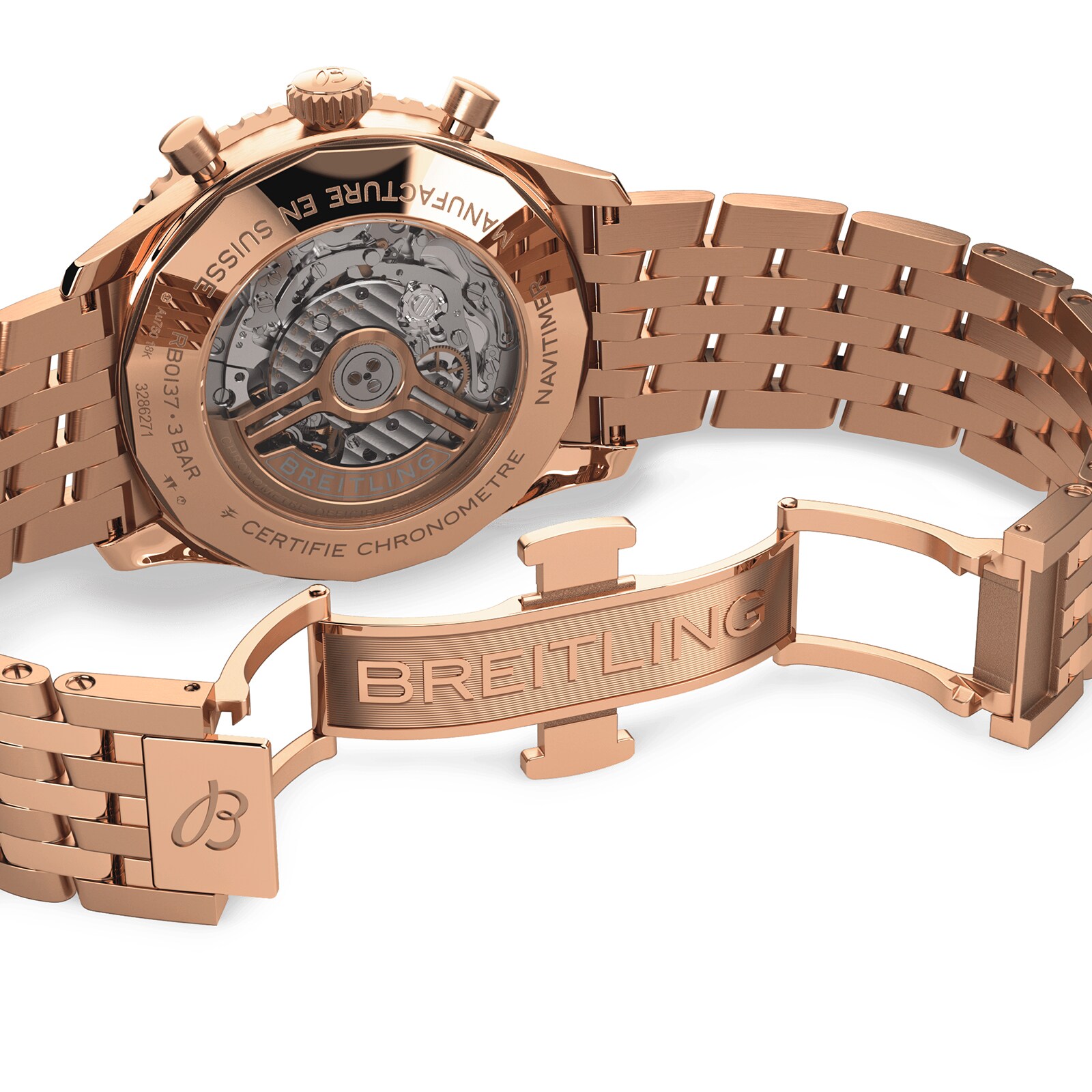 Replica Breitling Navitimer B01 Chronograph 46 18k Red Gold details RB0137241G1R1 5 Replica Breitling Navitimer B01 Chronograph 46 18k Red Gold details RB0137241G1R1